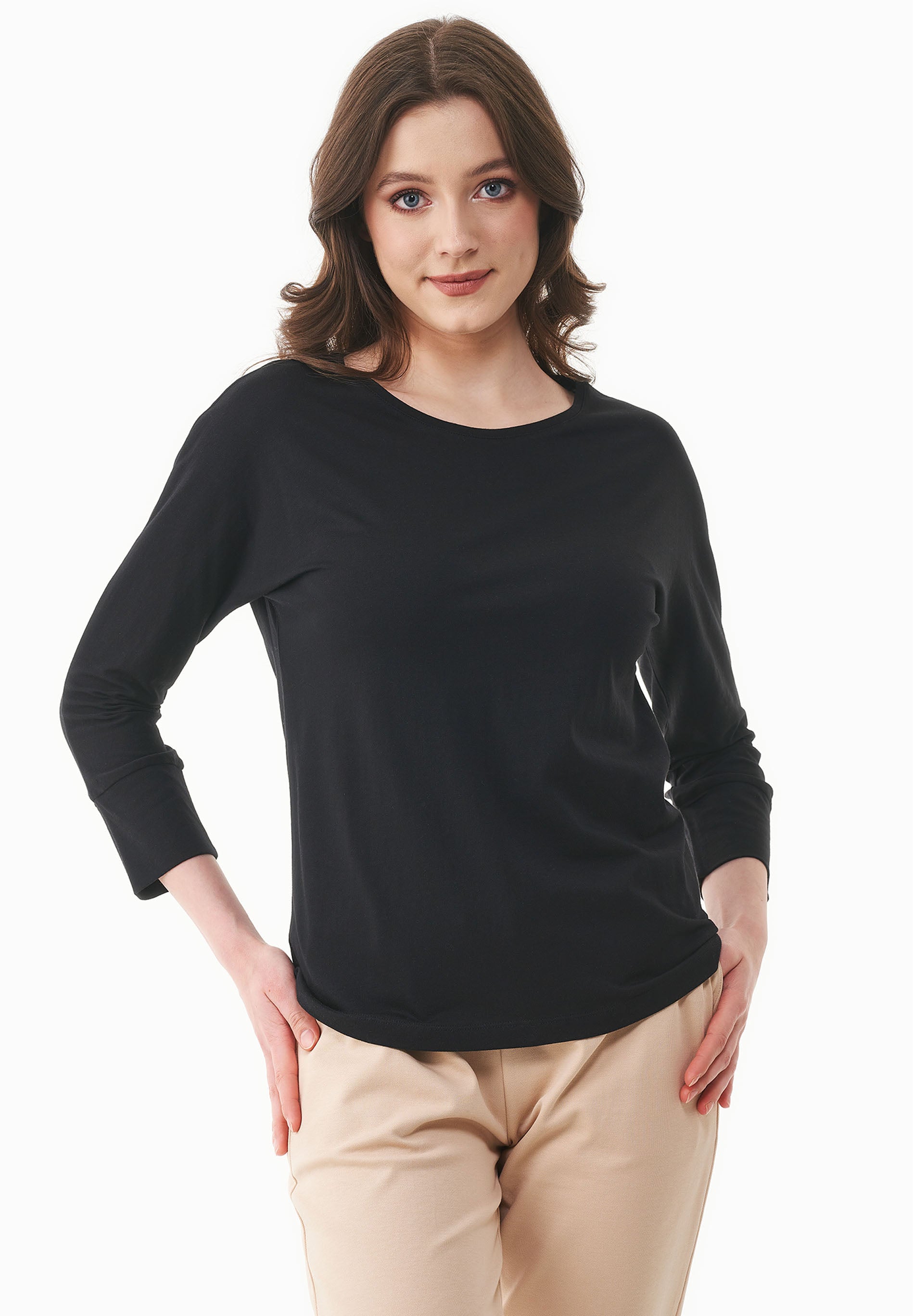 3/4-Arm-Shirt aus TENCEL™ Modal und Bio-Baumwolle