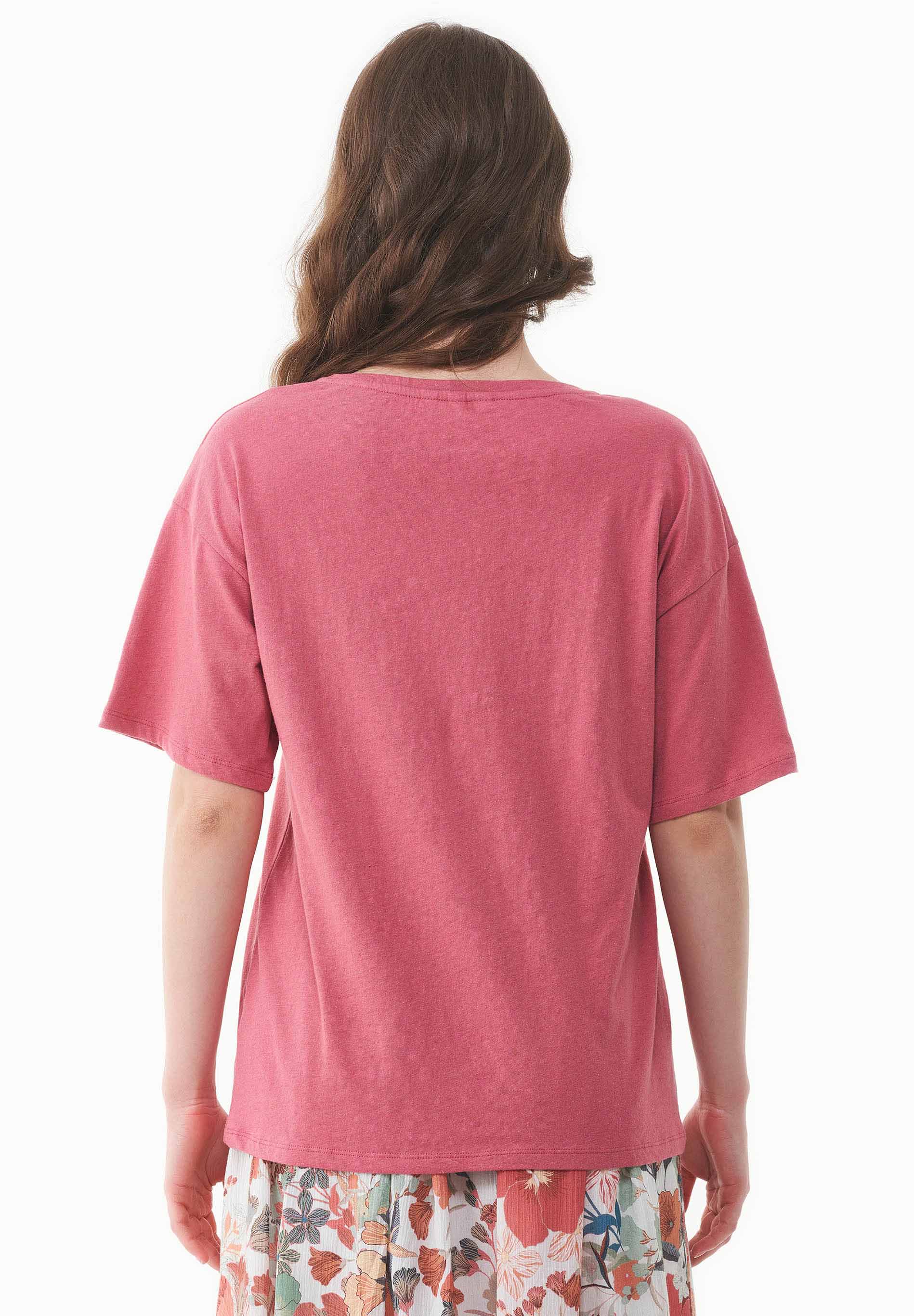 T-Shirt aus Bio-Baumwolle und Leinen