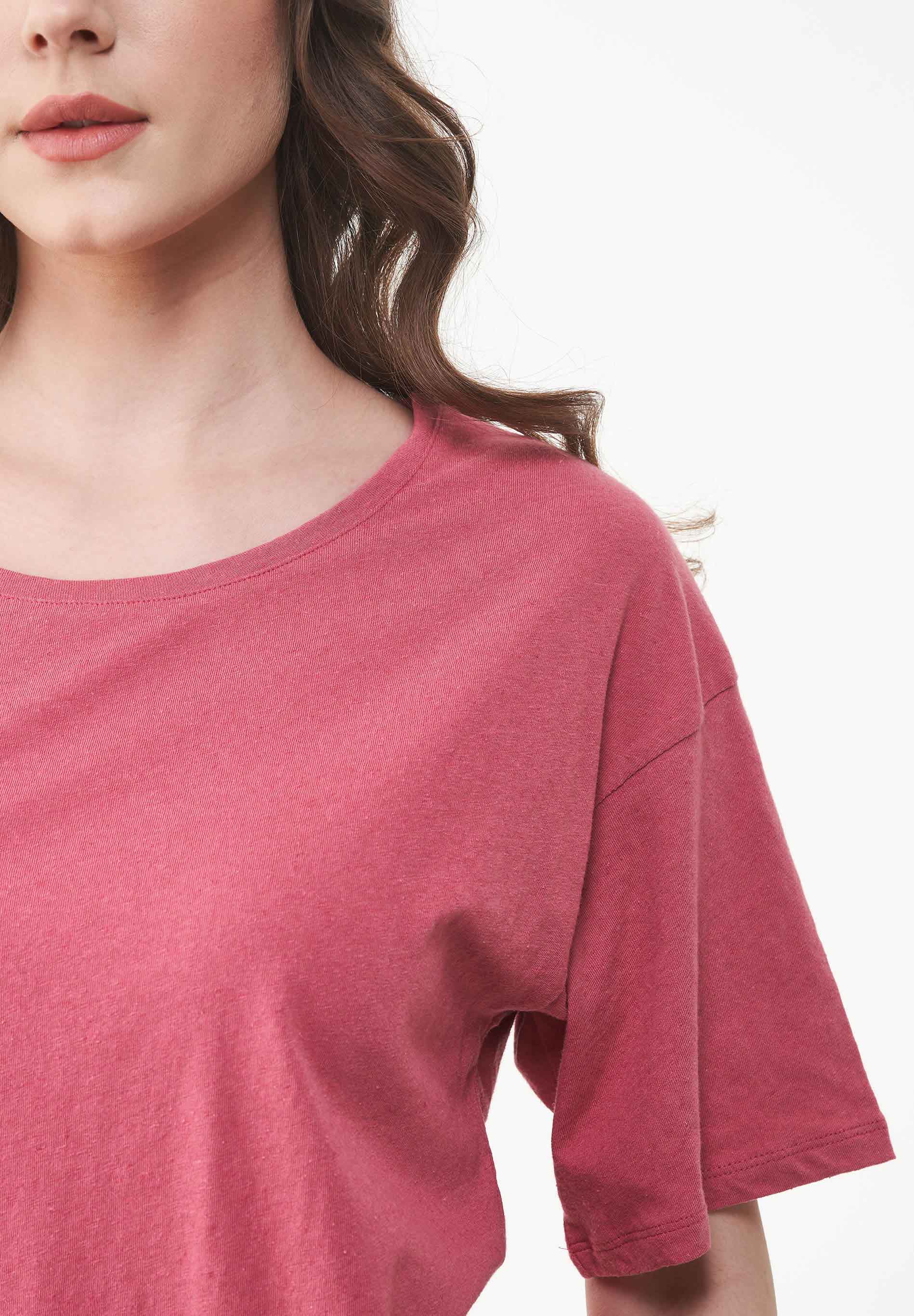 T-Shirt aus Bio-Baumwolle und Leinen