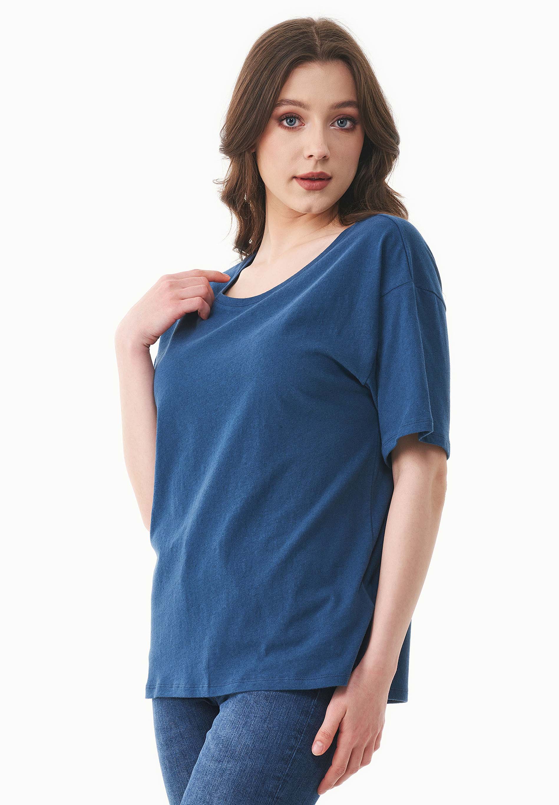 T-Shirt aus Bio-Baumwolle und Leinen