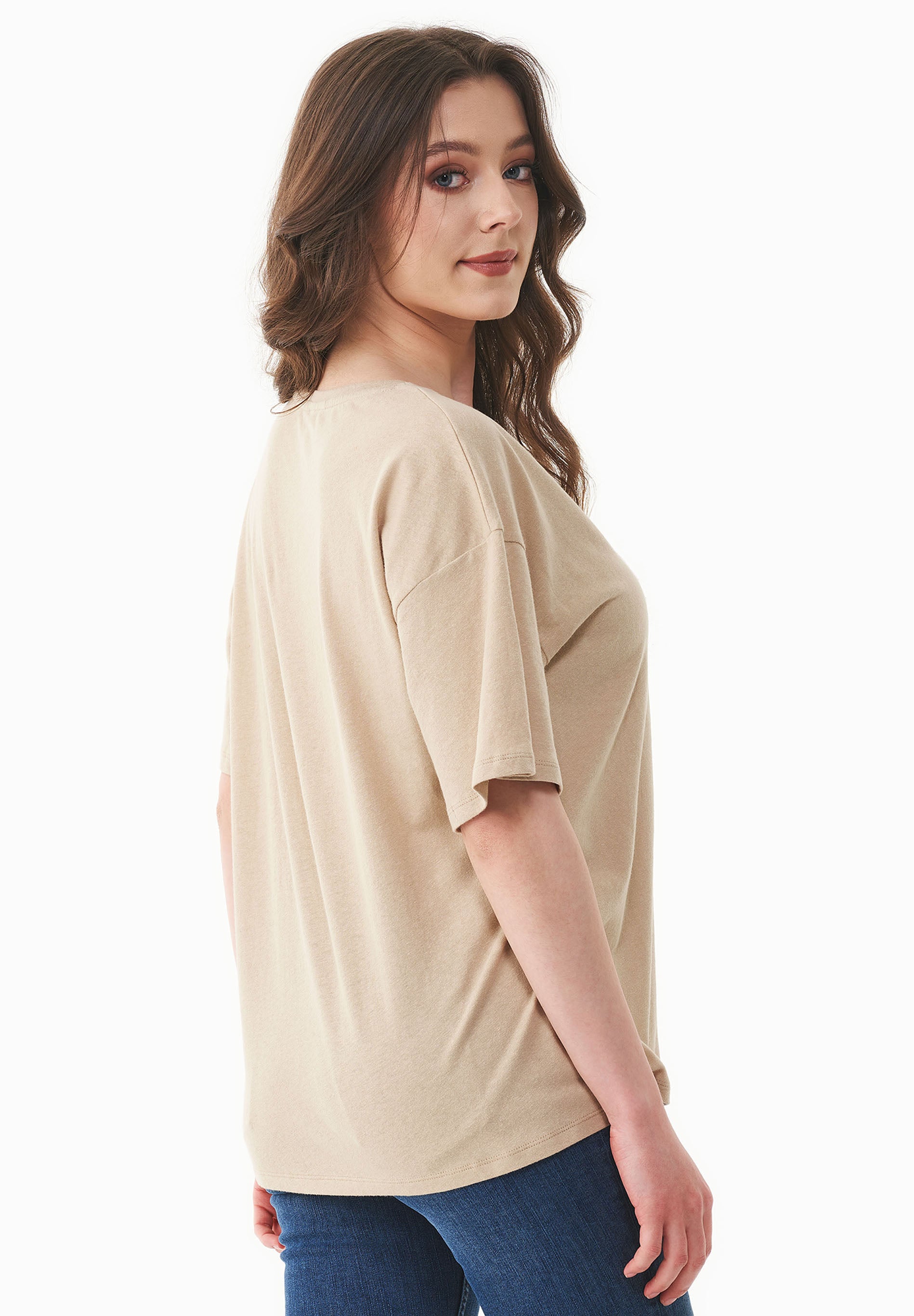 T-Shirt aus Bio-Baumwolle und Leinen