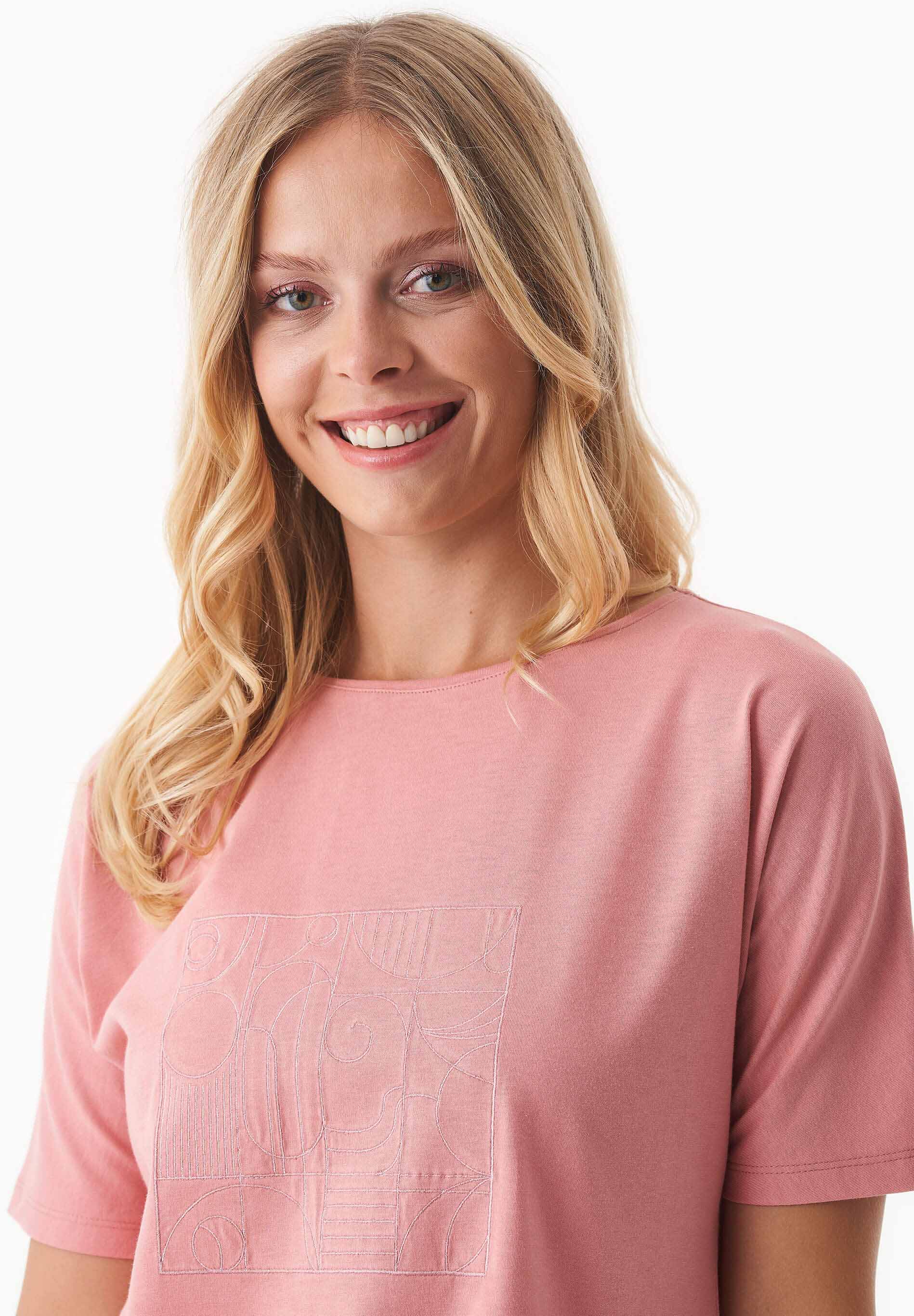 T-Shirt aus Bio-Baumwolle mit Stickerei