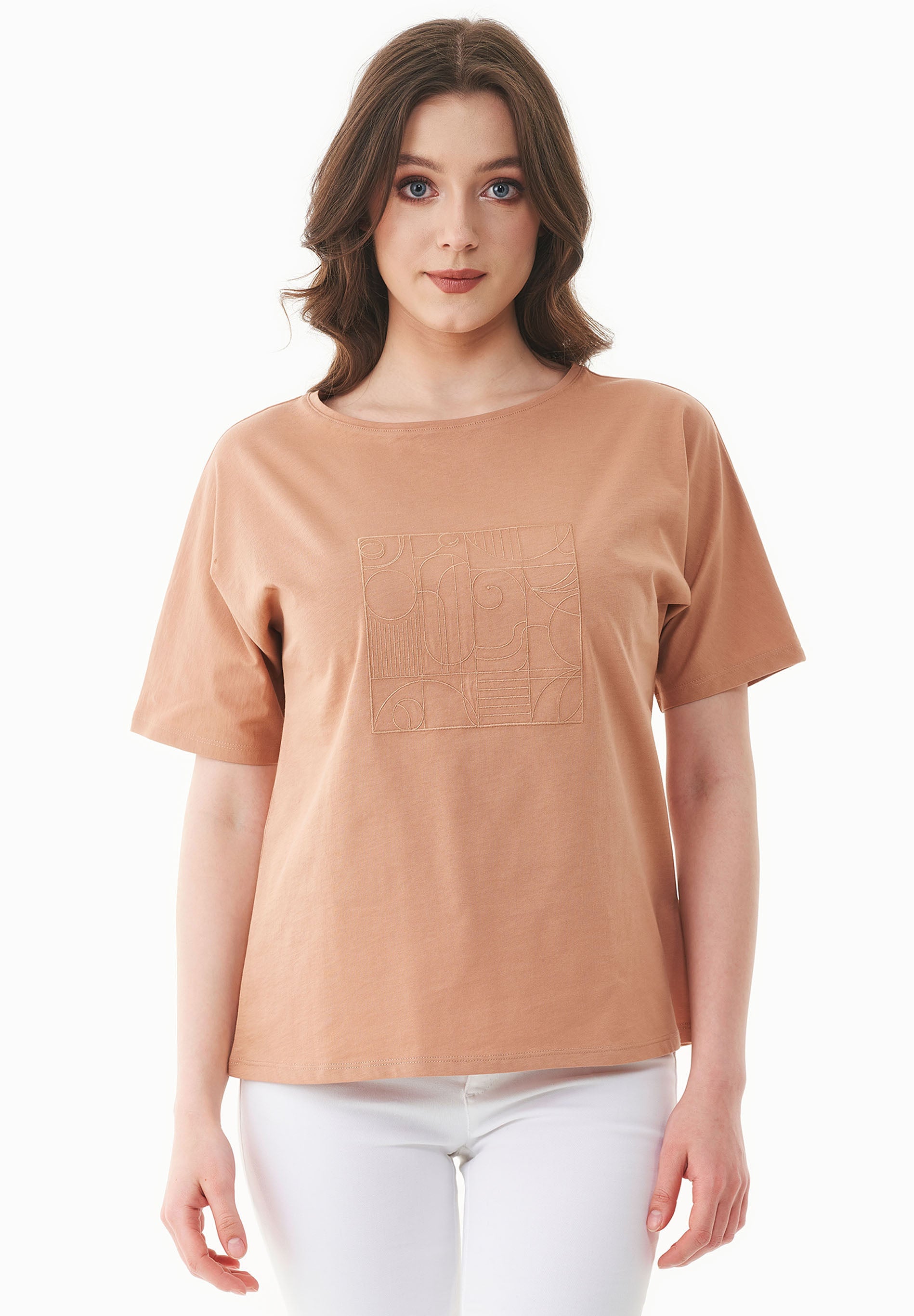 T-Shirt aus Bio-Baumwolle mit Stickerei
