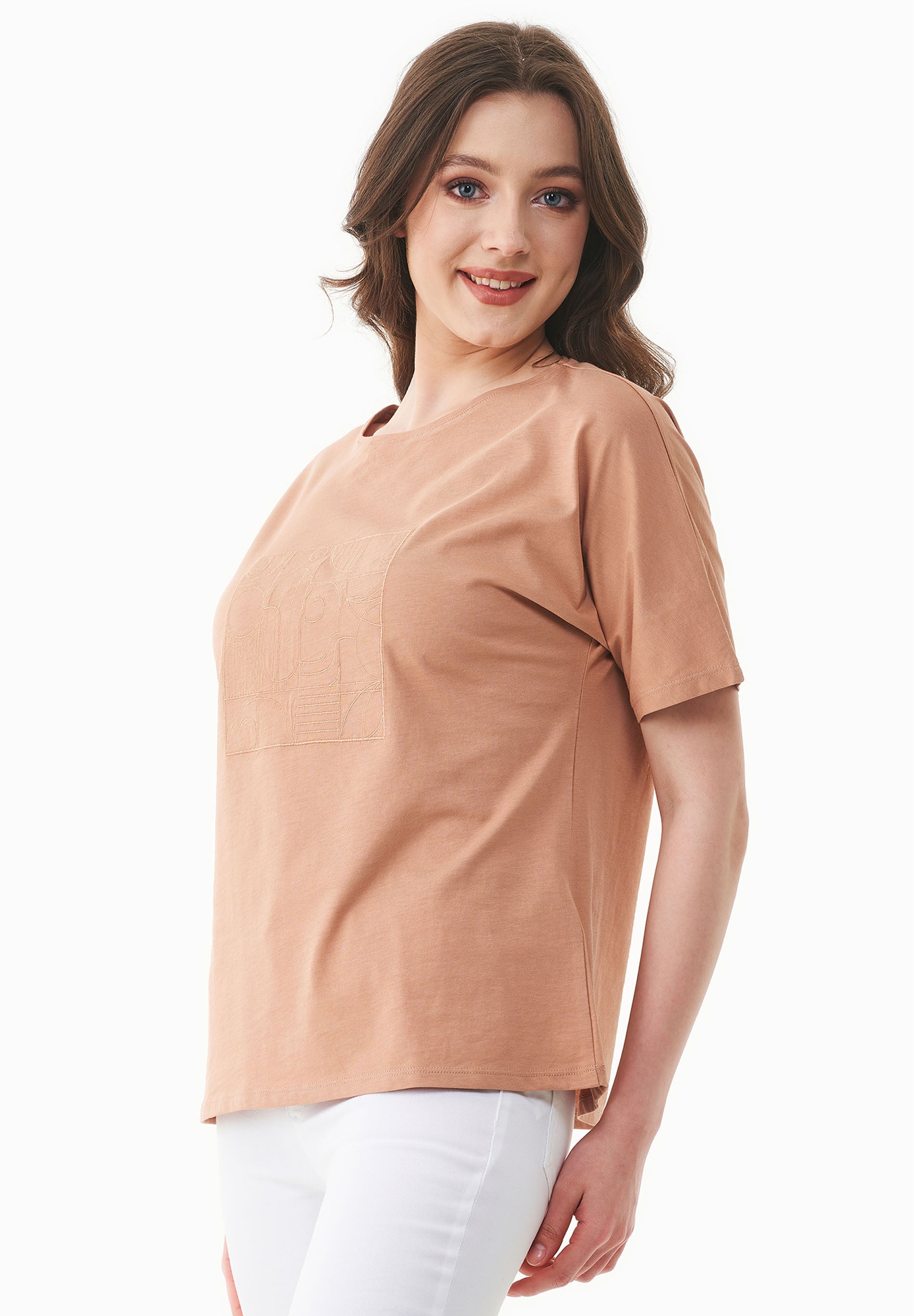 T-Shirt aus Bio-Baumwolle mit Stickerei