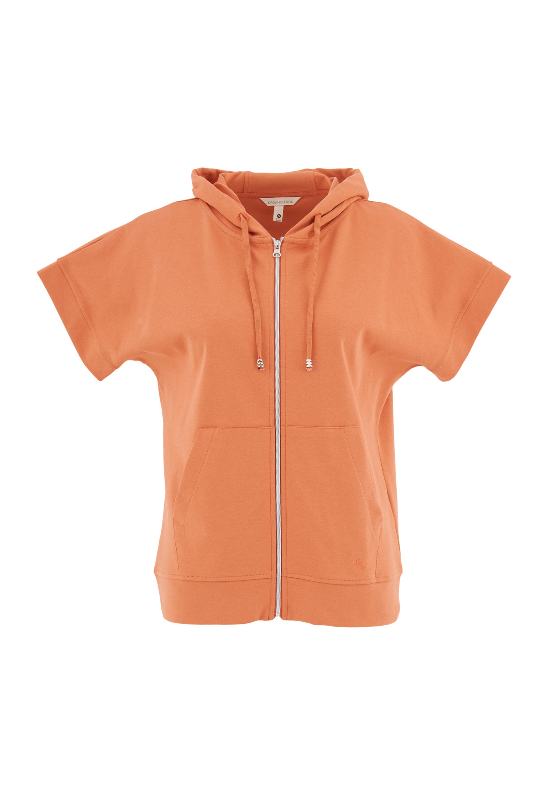 Leichte Full-Zip Kurzarm-Hoodie aus Bio-Baumwolle