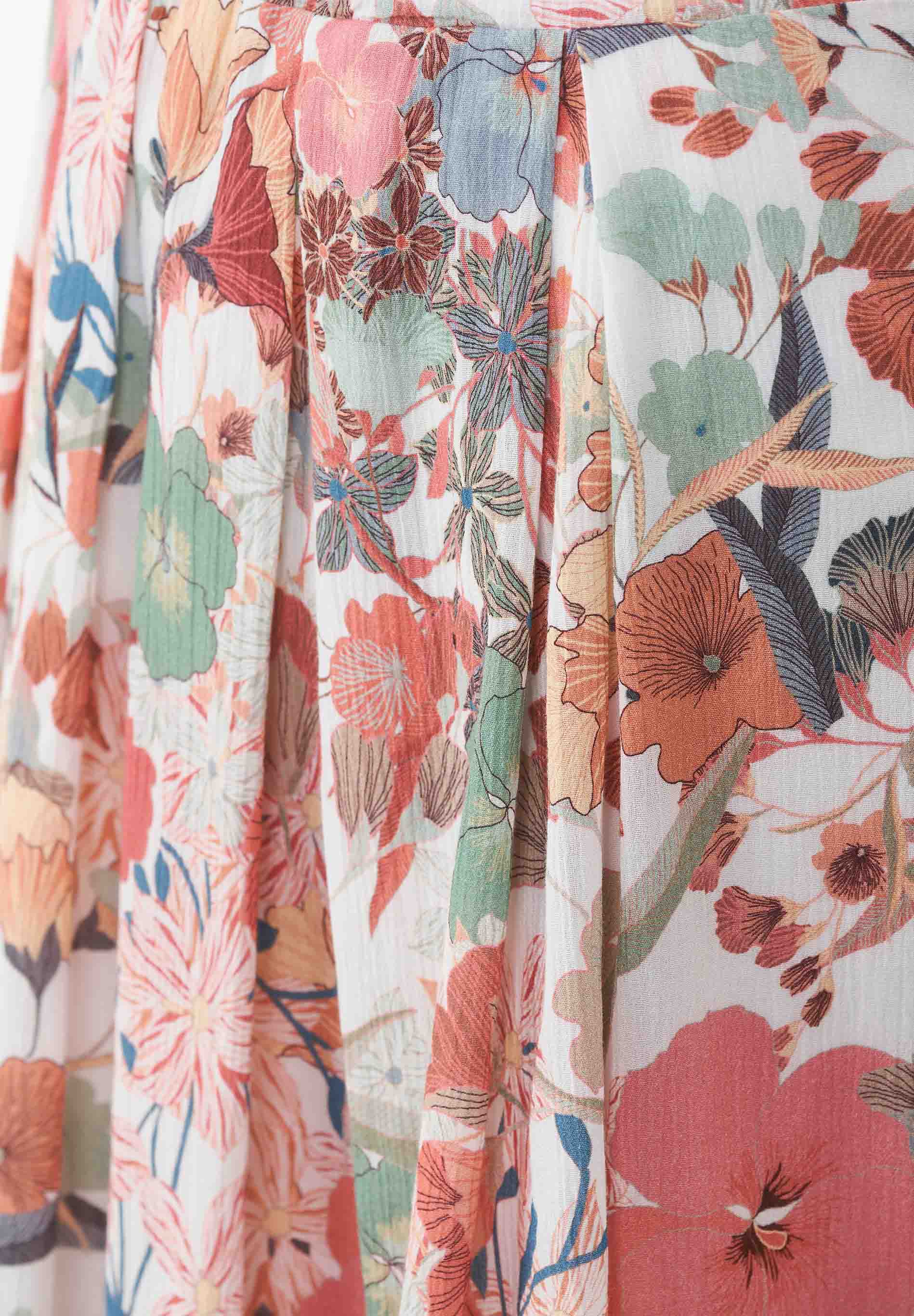 Maxirock aus Bio-Baumwoll-Voile mit Blumenmuster