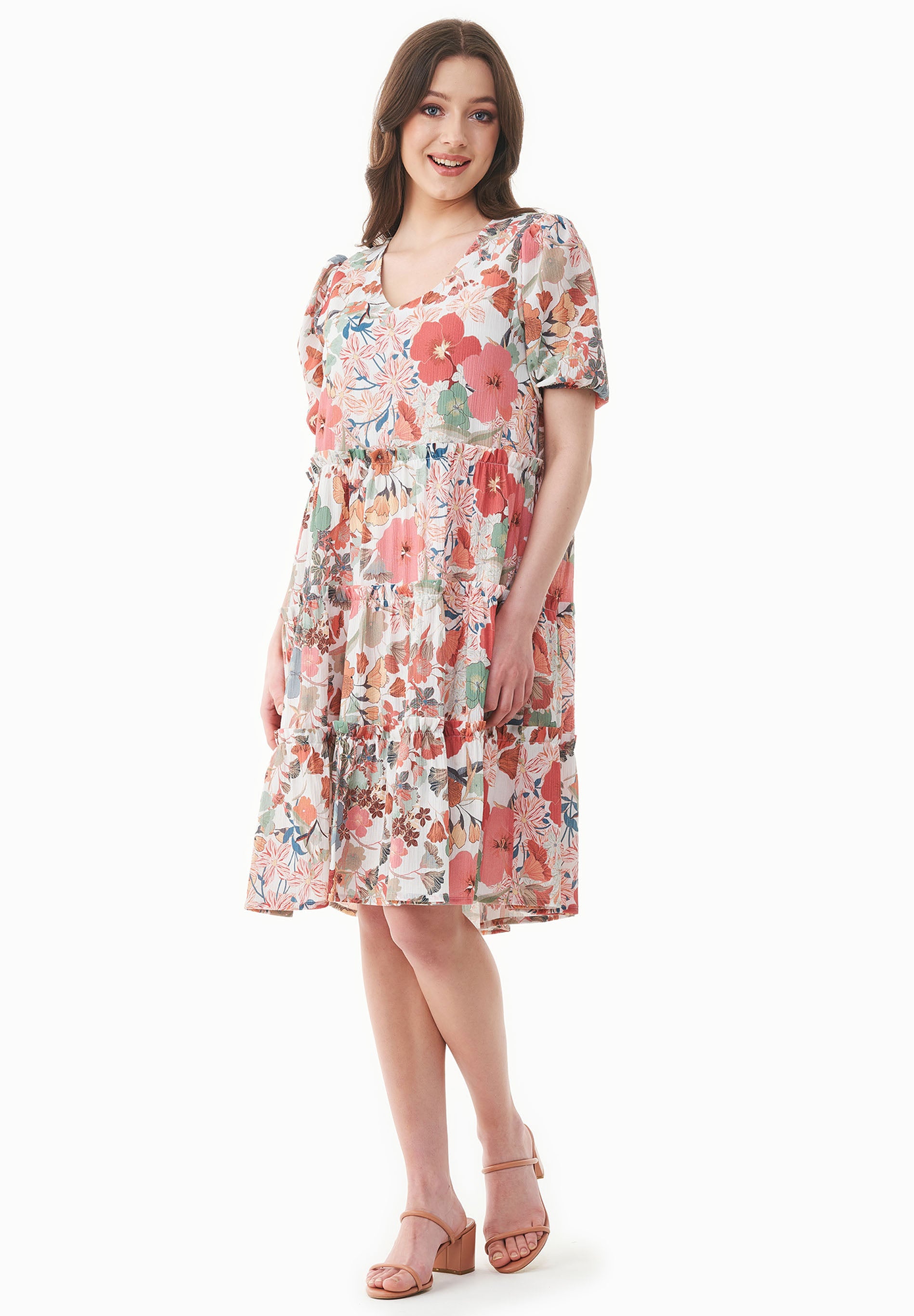 Kleid aus Bio-Baumwoll-Voile mit Blumenmuster