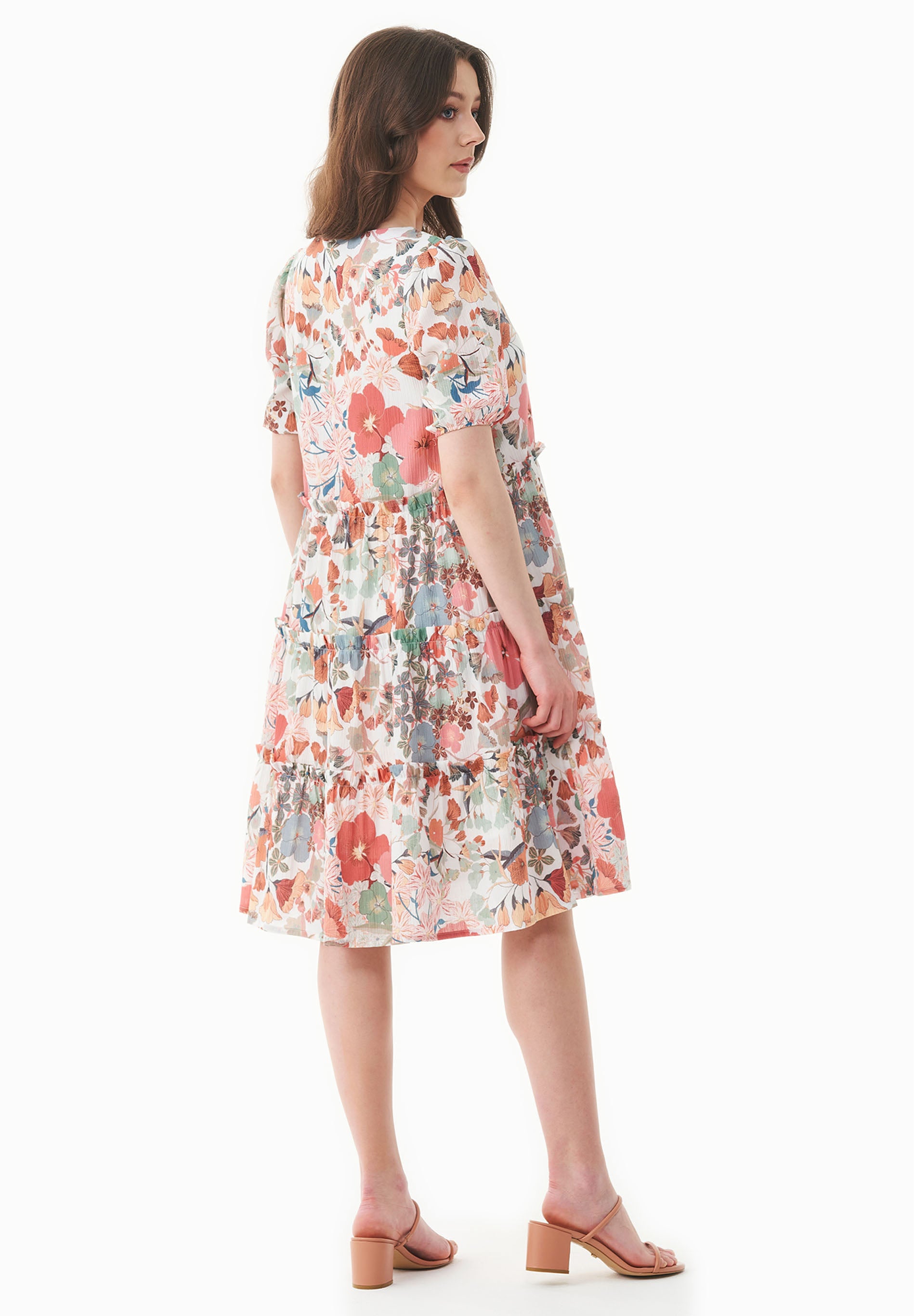 Kleid aus Bio-Baumwoll-Voile mit Blumenmuster