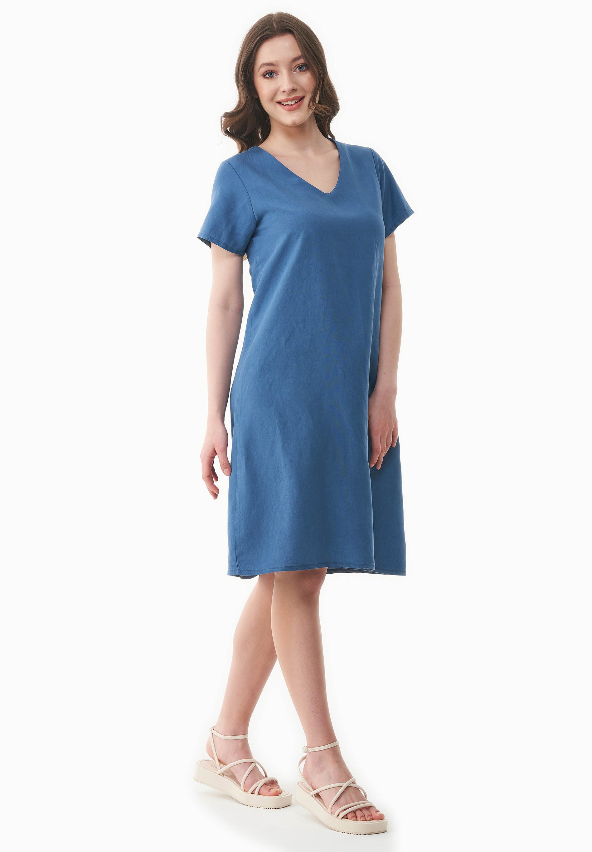 Kleid aus TENCEL™ Lyocell und Leinen