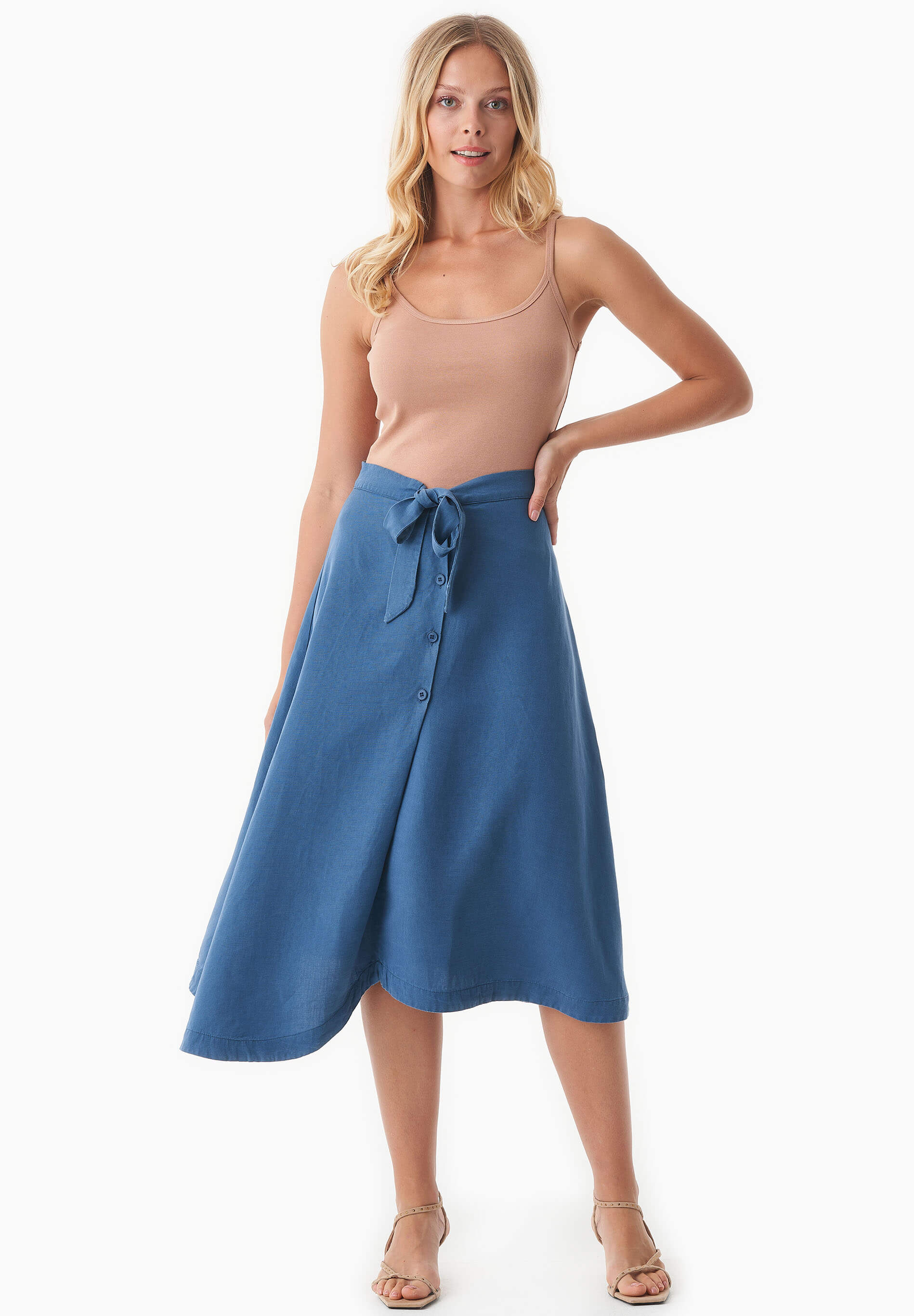 Rock aus TENCEL™ Lyocell und Leinen