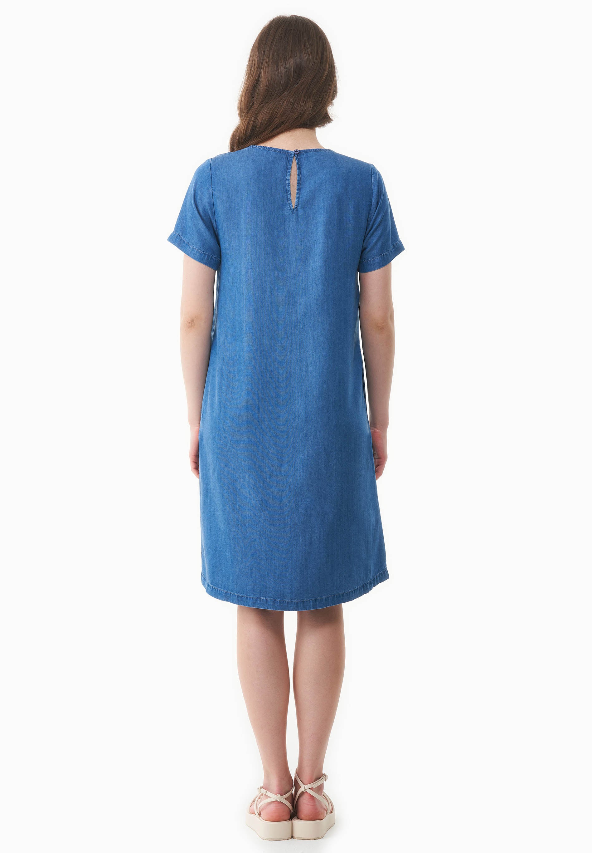 Kleid aus TENCEL™ Lyocell in Denim-Optik
