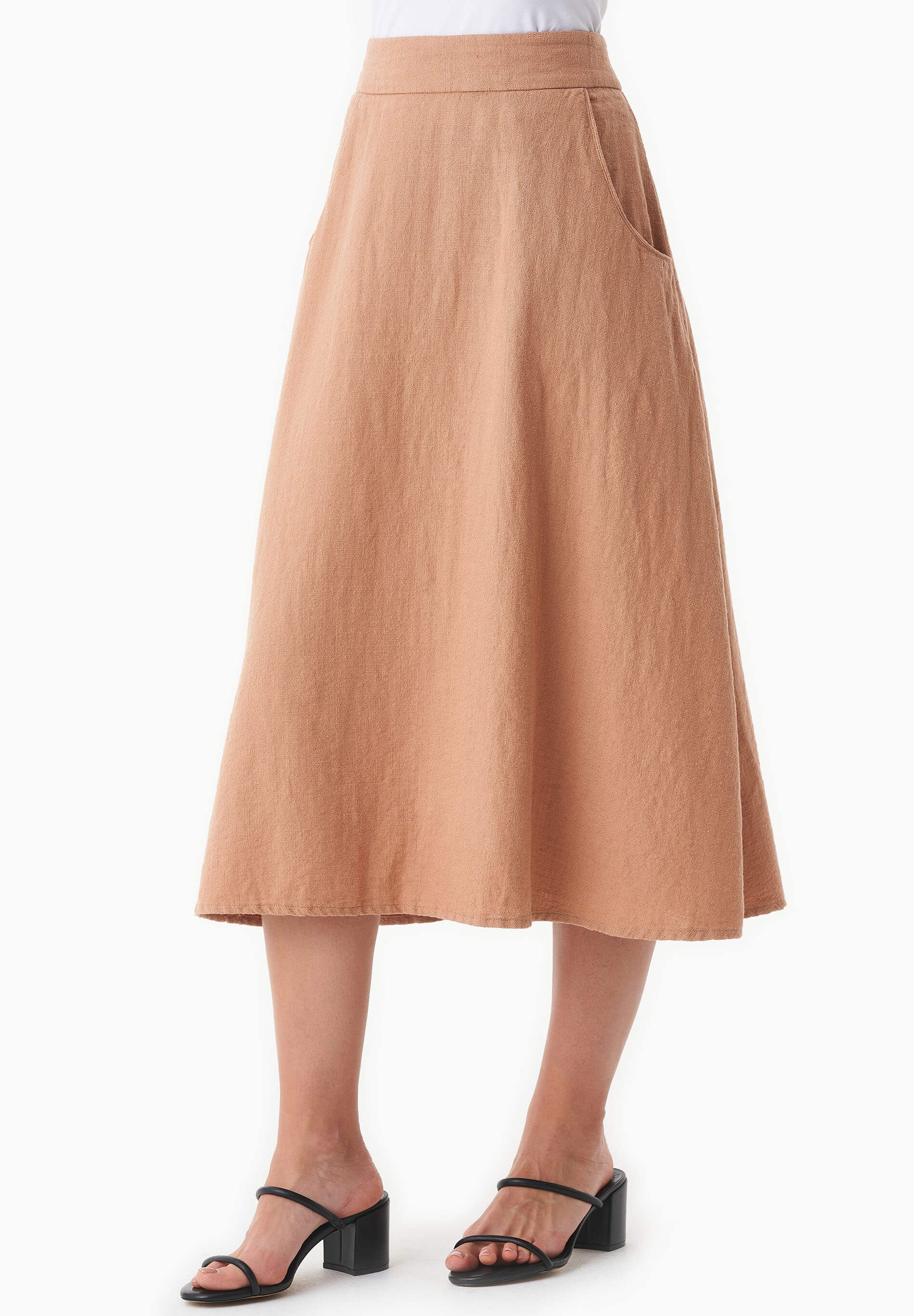 Midi Rock aus Leinen-Bio Baumwolle Mix mit LENZING™ ECOVERO™