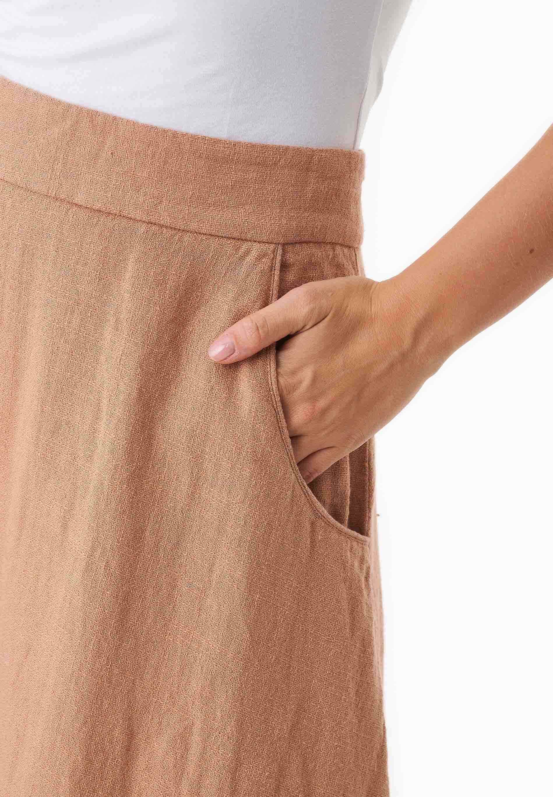 Midi Rock aus Leinen-Bio Baumwolle Mix mit LENZING™ ECOVERO™