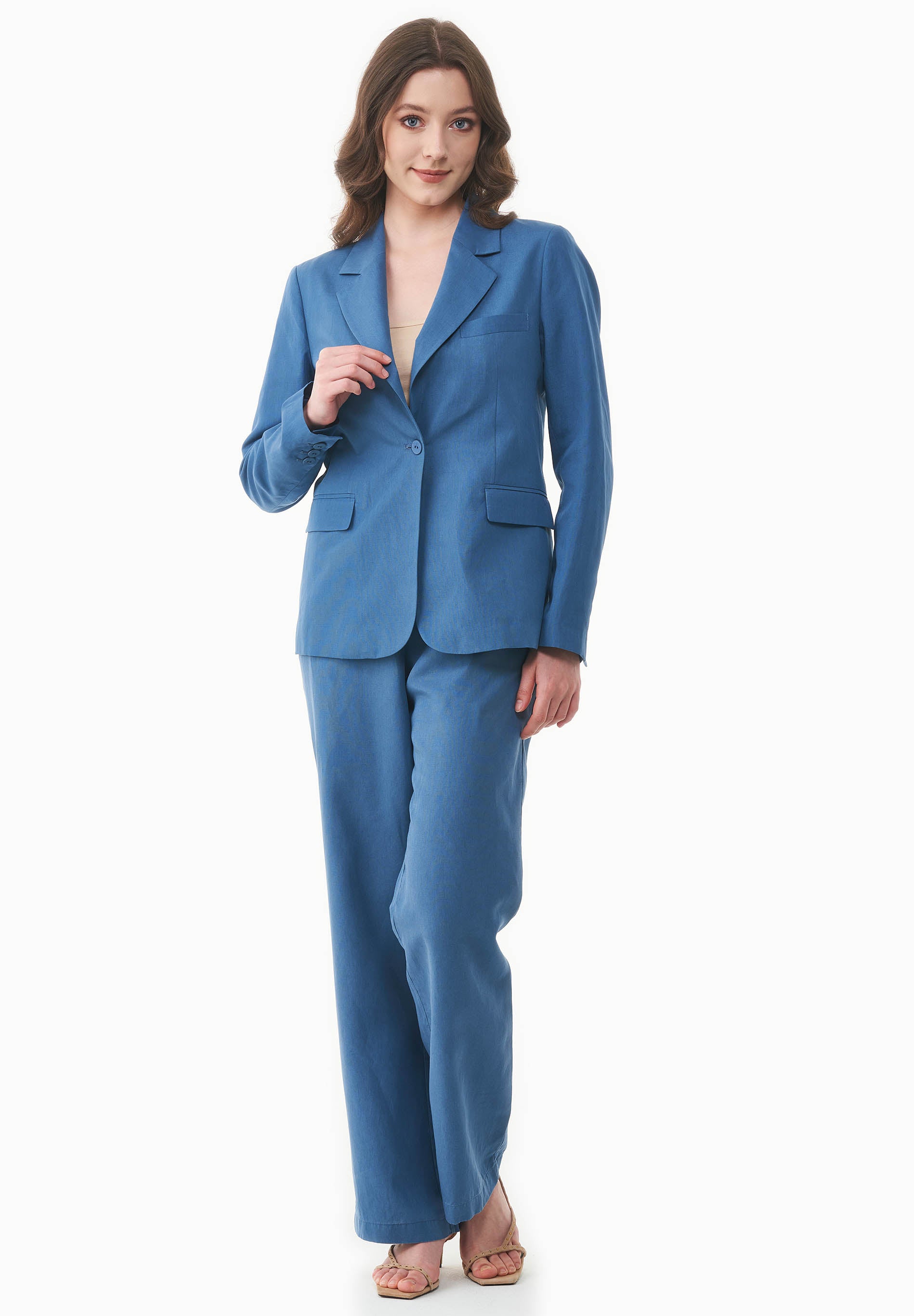 Blazer aus TENCEL™ Lyocell und Leinen