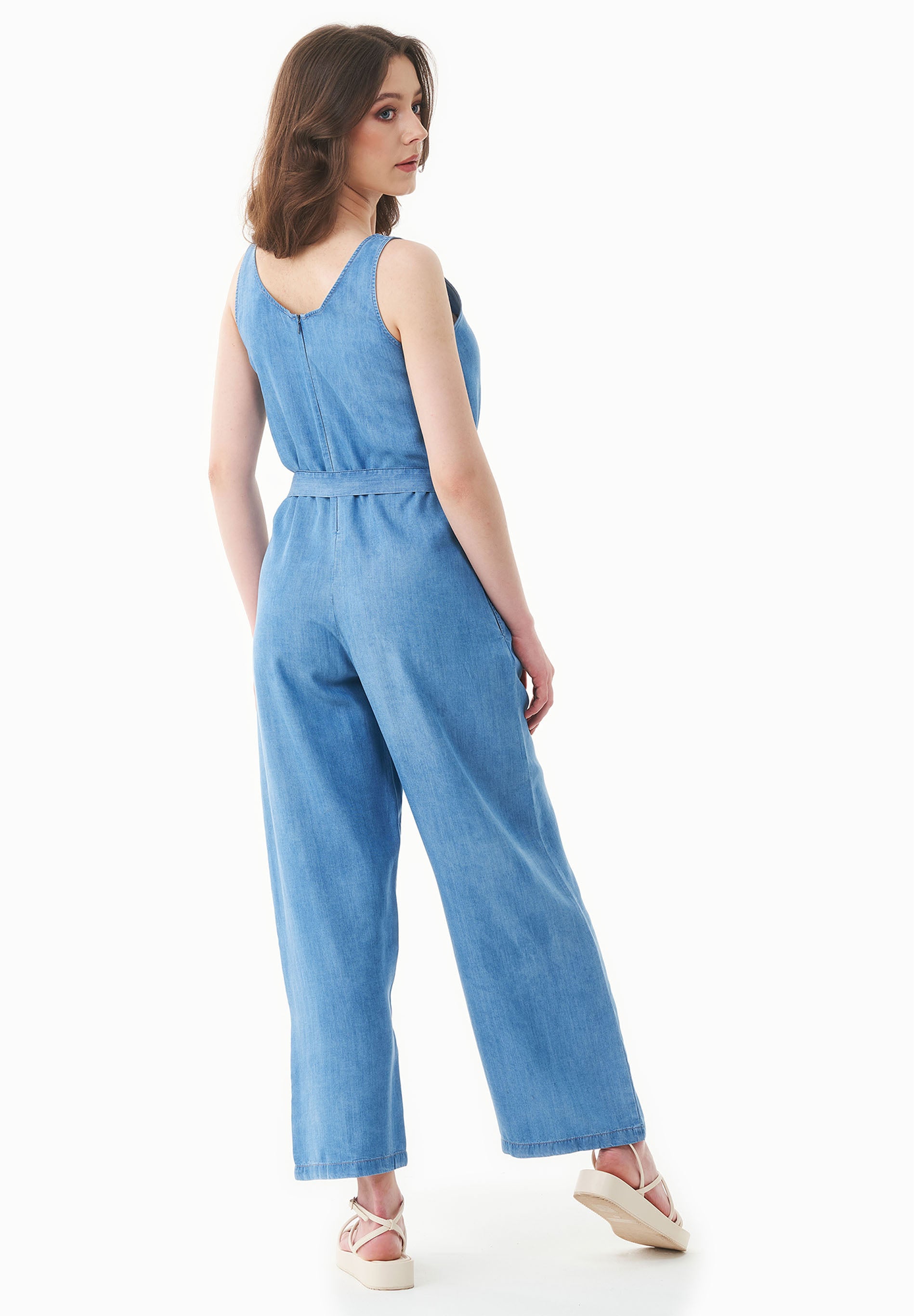 Jumpsuit aus TENCEL™ Lyocell in Denim-Optik