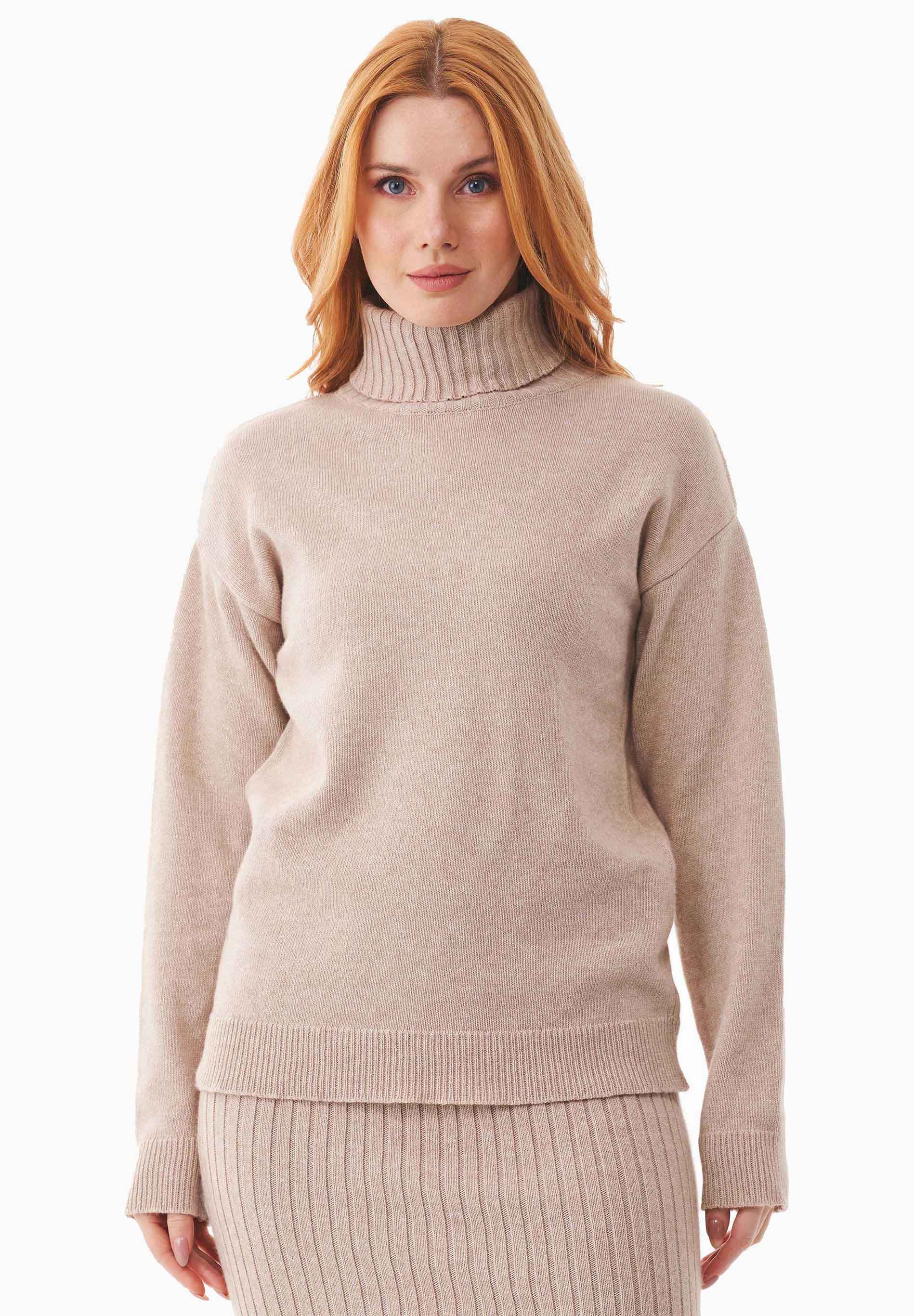 Rollkragenpullover aus Bio-Baumwoll Mix Nachhaltige Damenmode