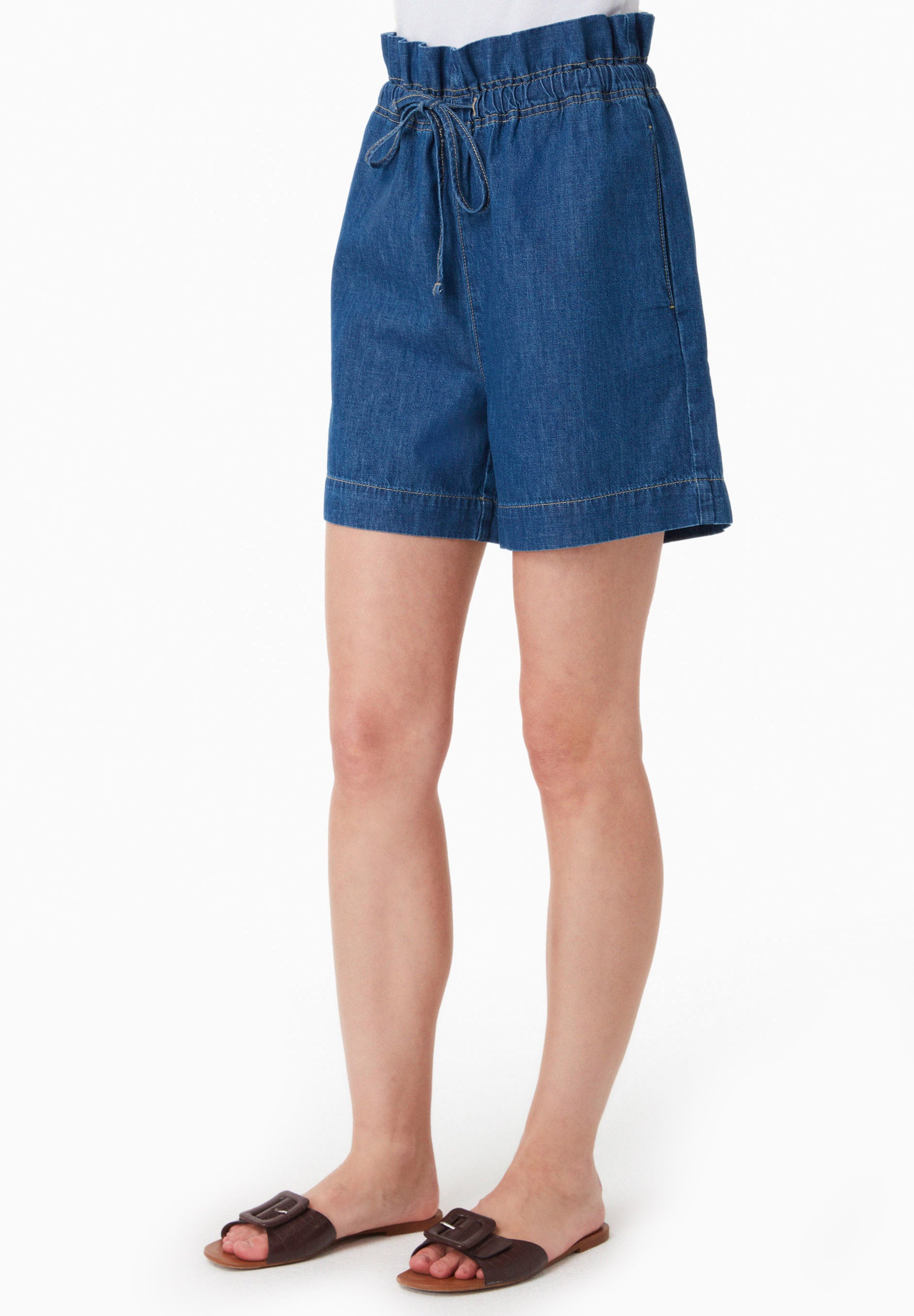 Shorts aus Bio-Baumwolle in Denim