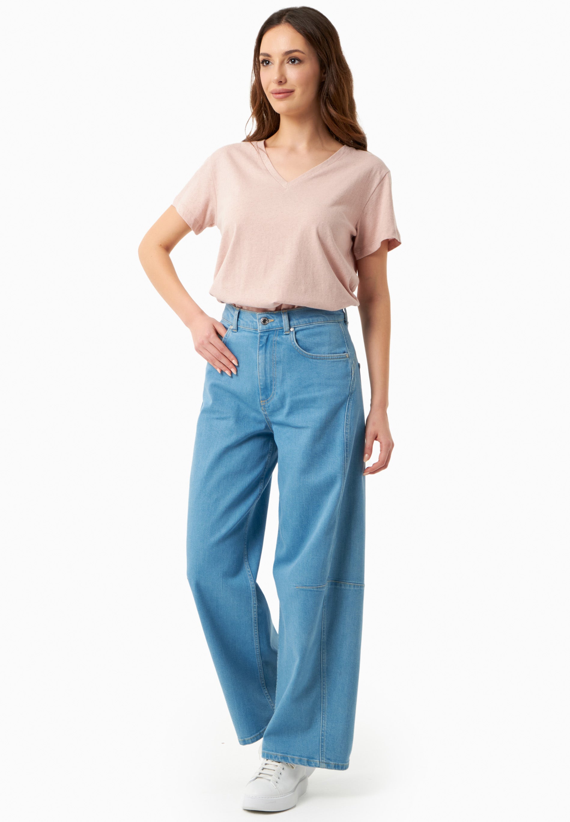 Jeans mit Weitem Bein aus Bio-Baumwolle