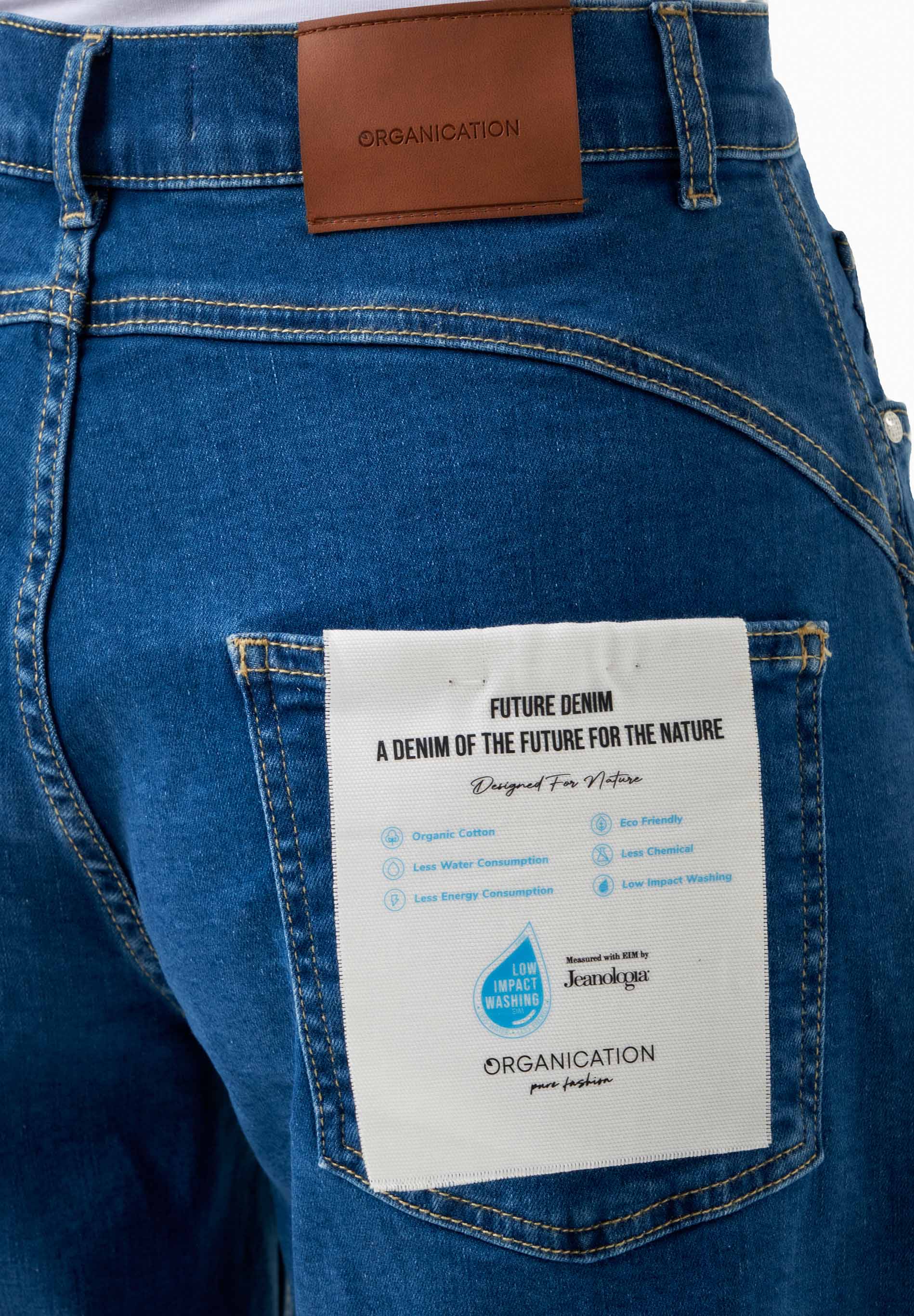 Jeans mit Weitem Bein aus Bio-Baumwolle