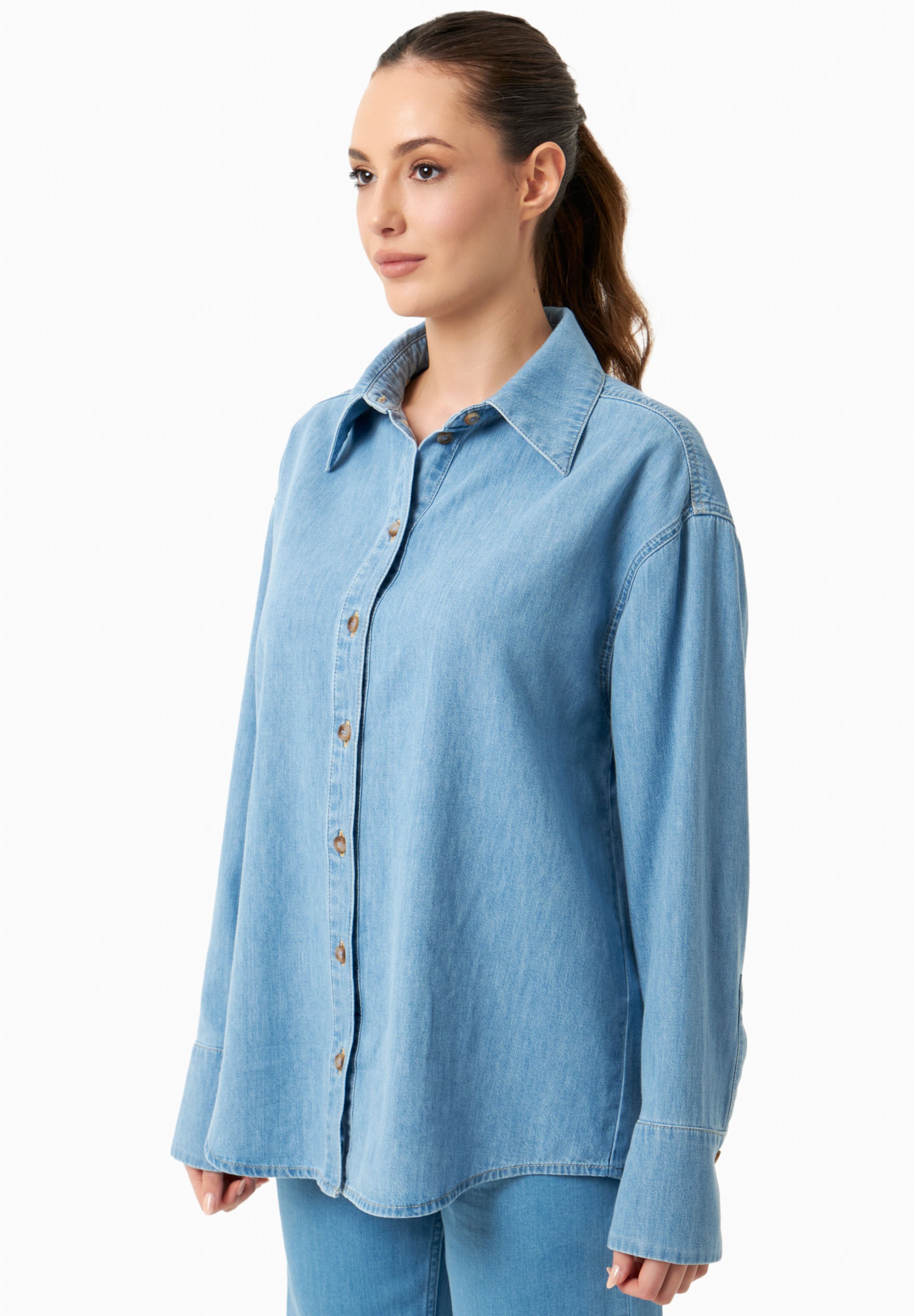 Denim-Bluse aus Bio-Baumwolle