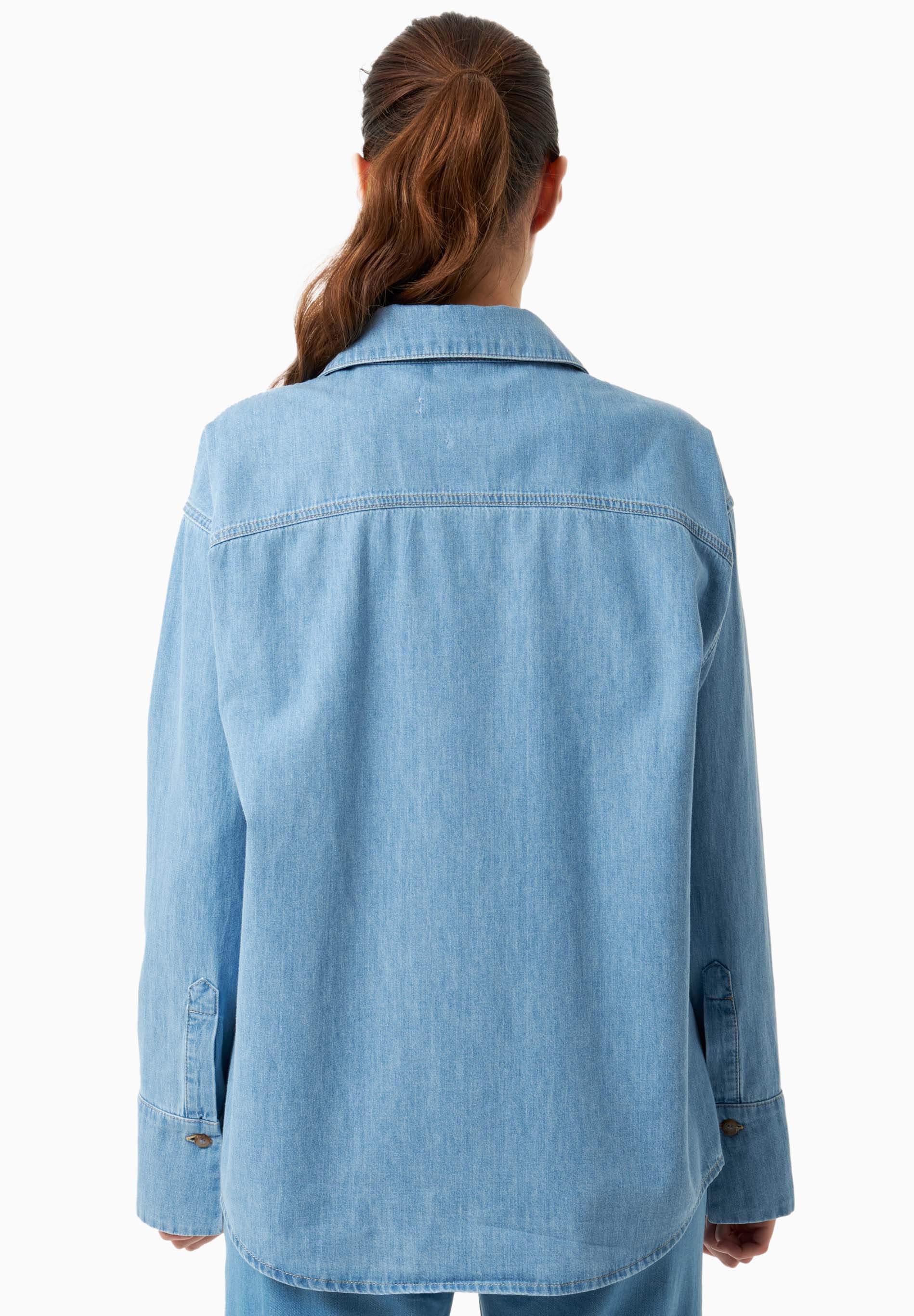 Denim-Bluse aus Bio-Baumwolle