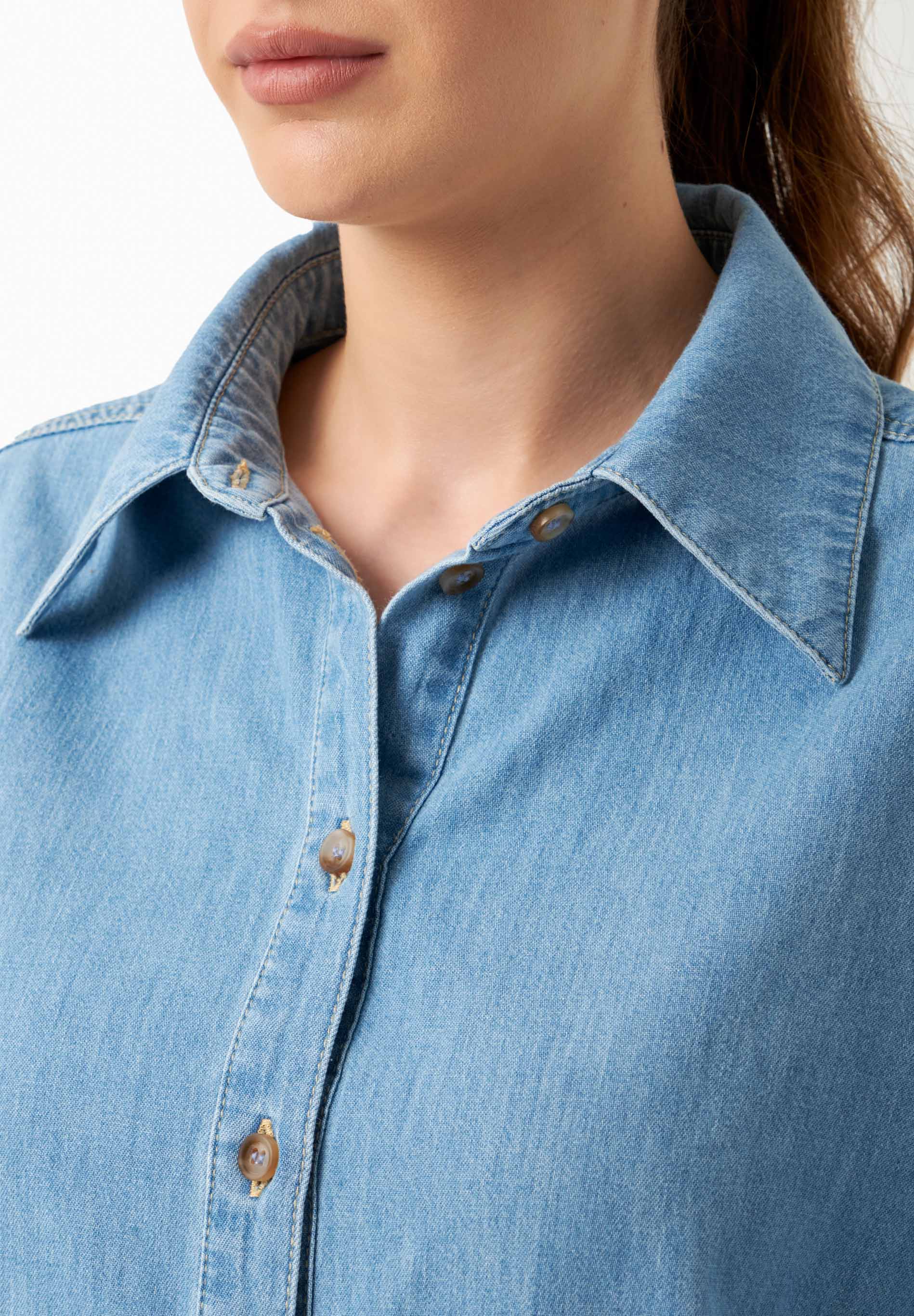 Denim-Bluse aus Bio-Baumwolle