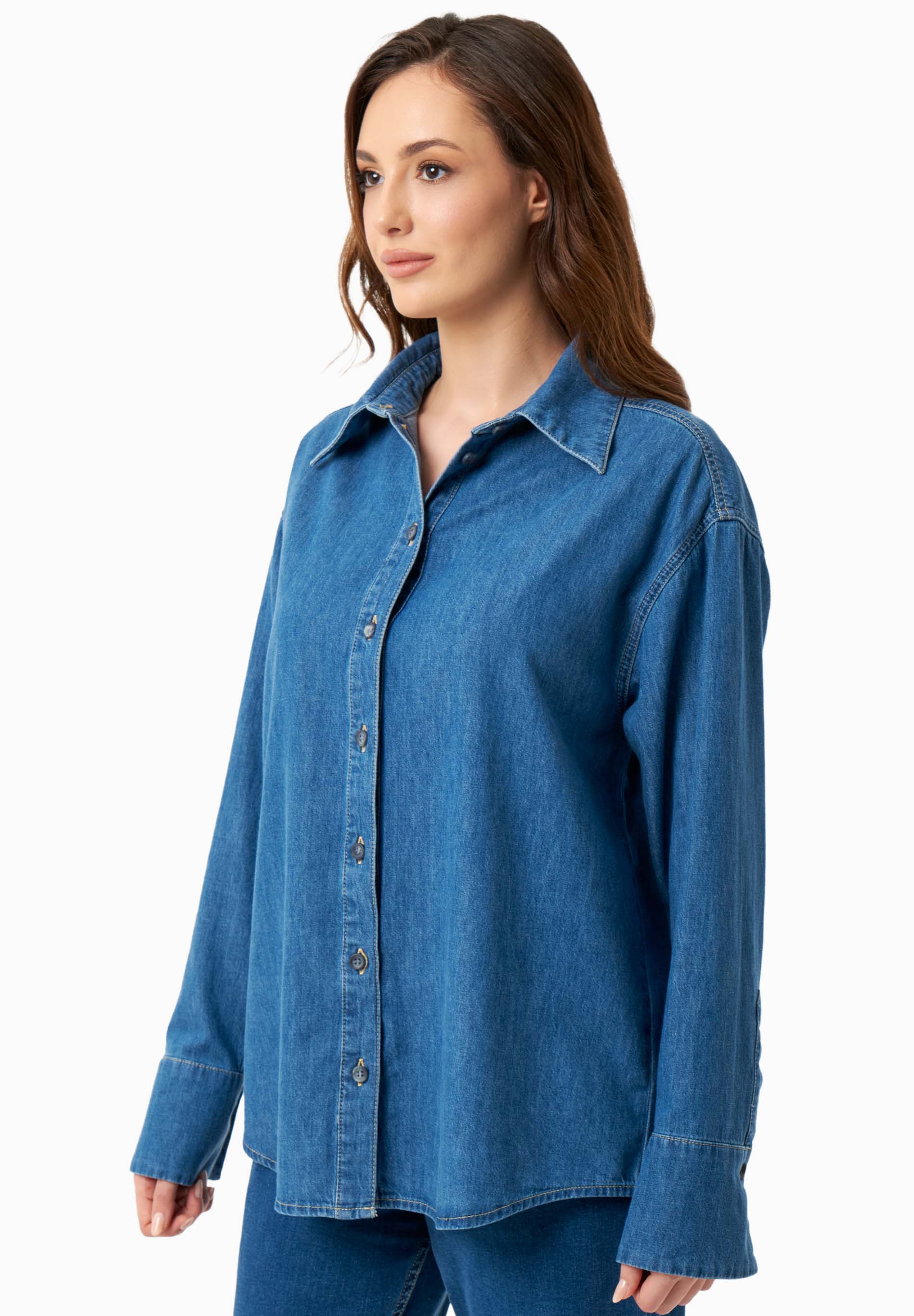 Denim-Bluse aus Bio-Baumwolle