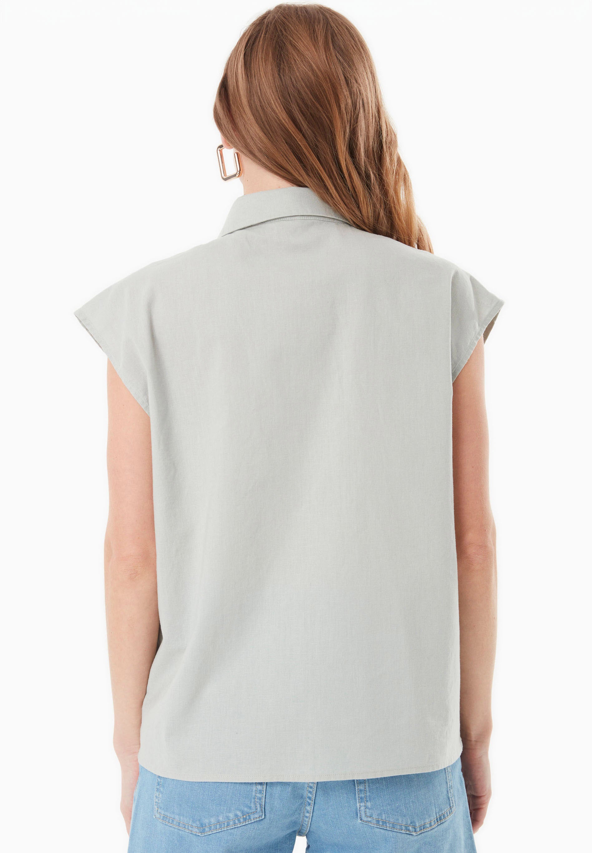 Bluse aus Bio-Baumwolle und Leinen