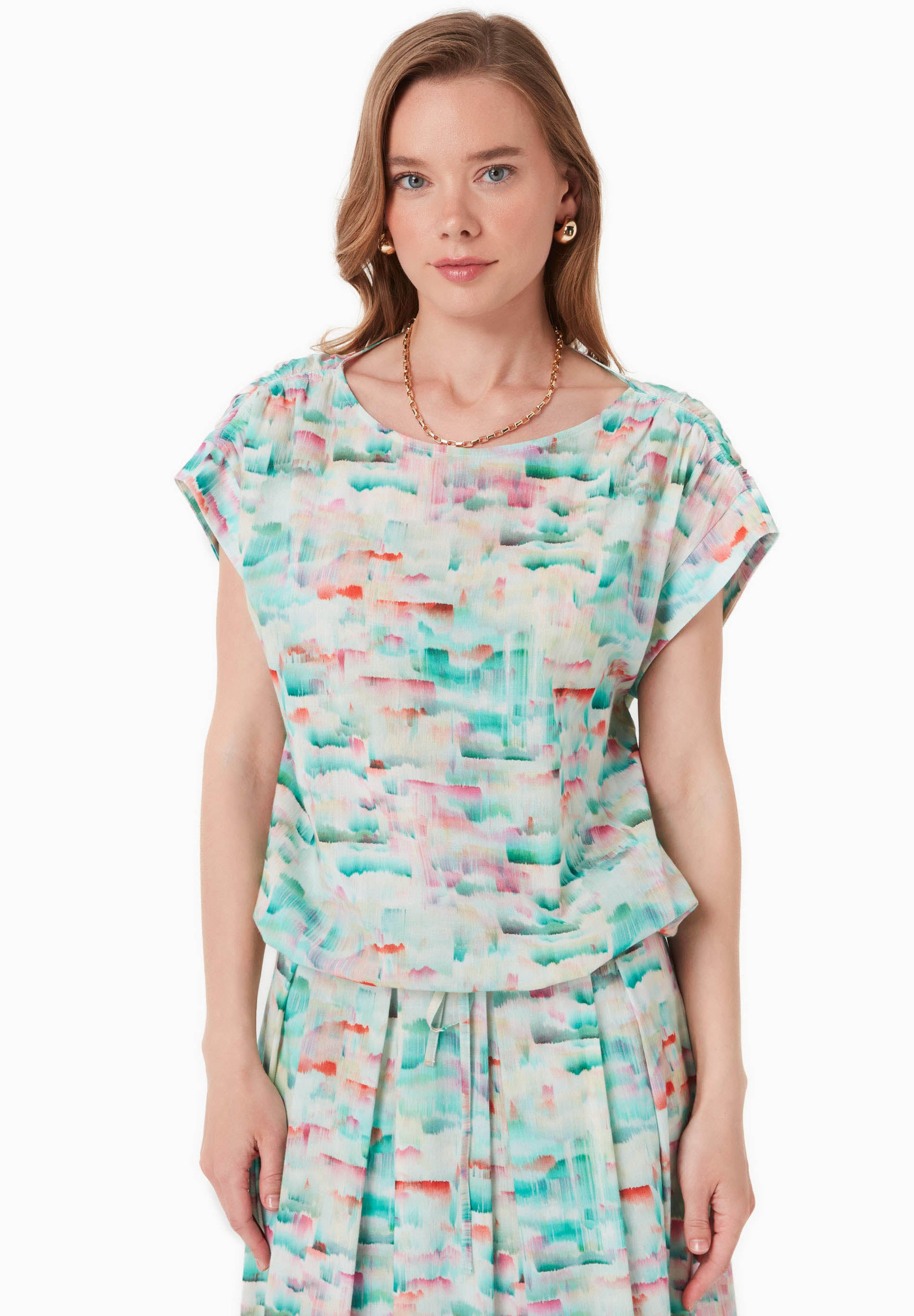 Bluse aus Bio-Baumwoll-Crinkle Voile