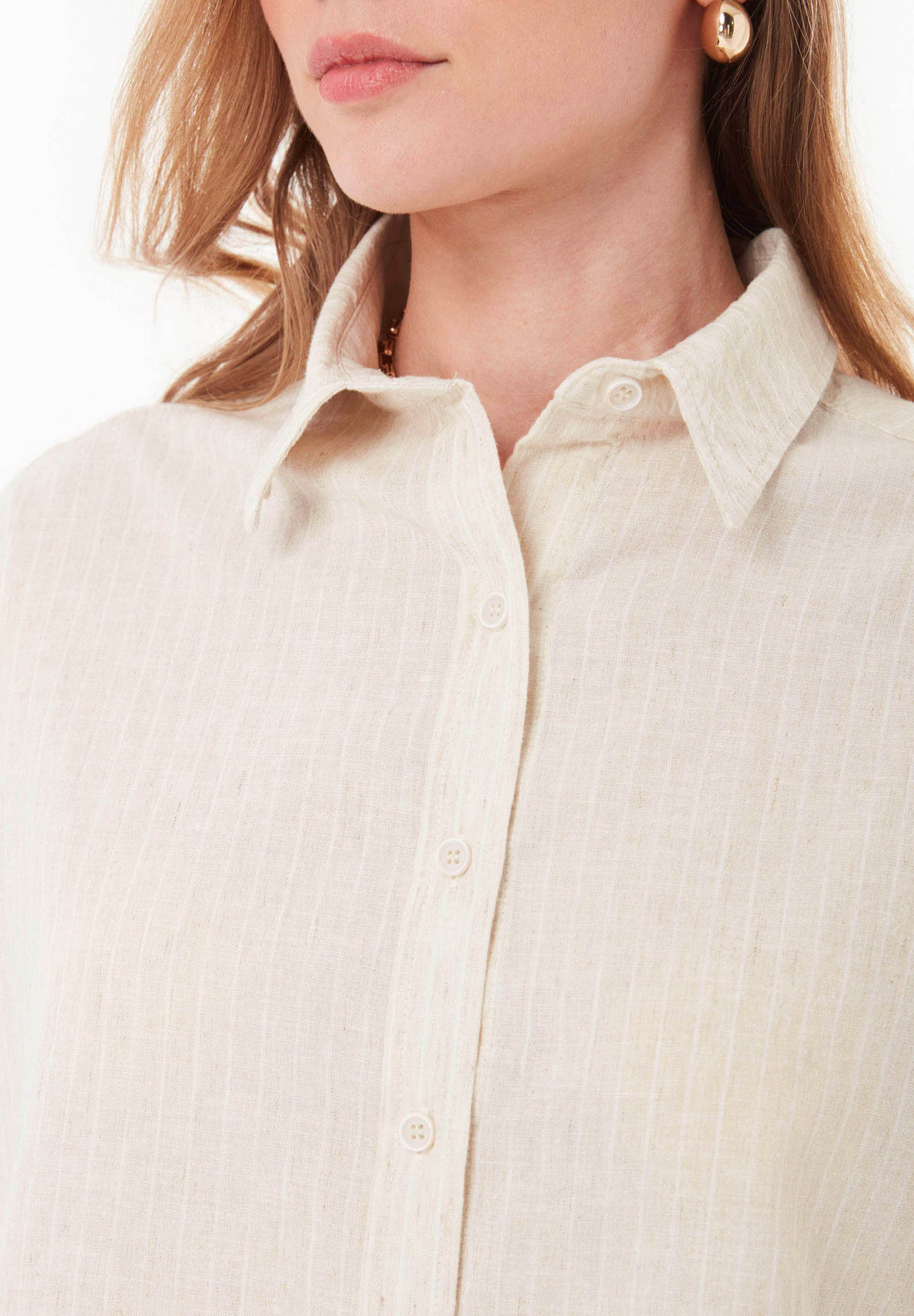 Bluse aus Bio-Baumwolle und Leinen