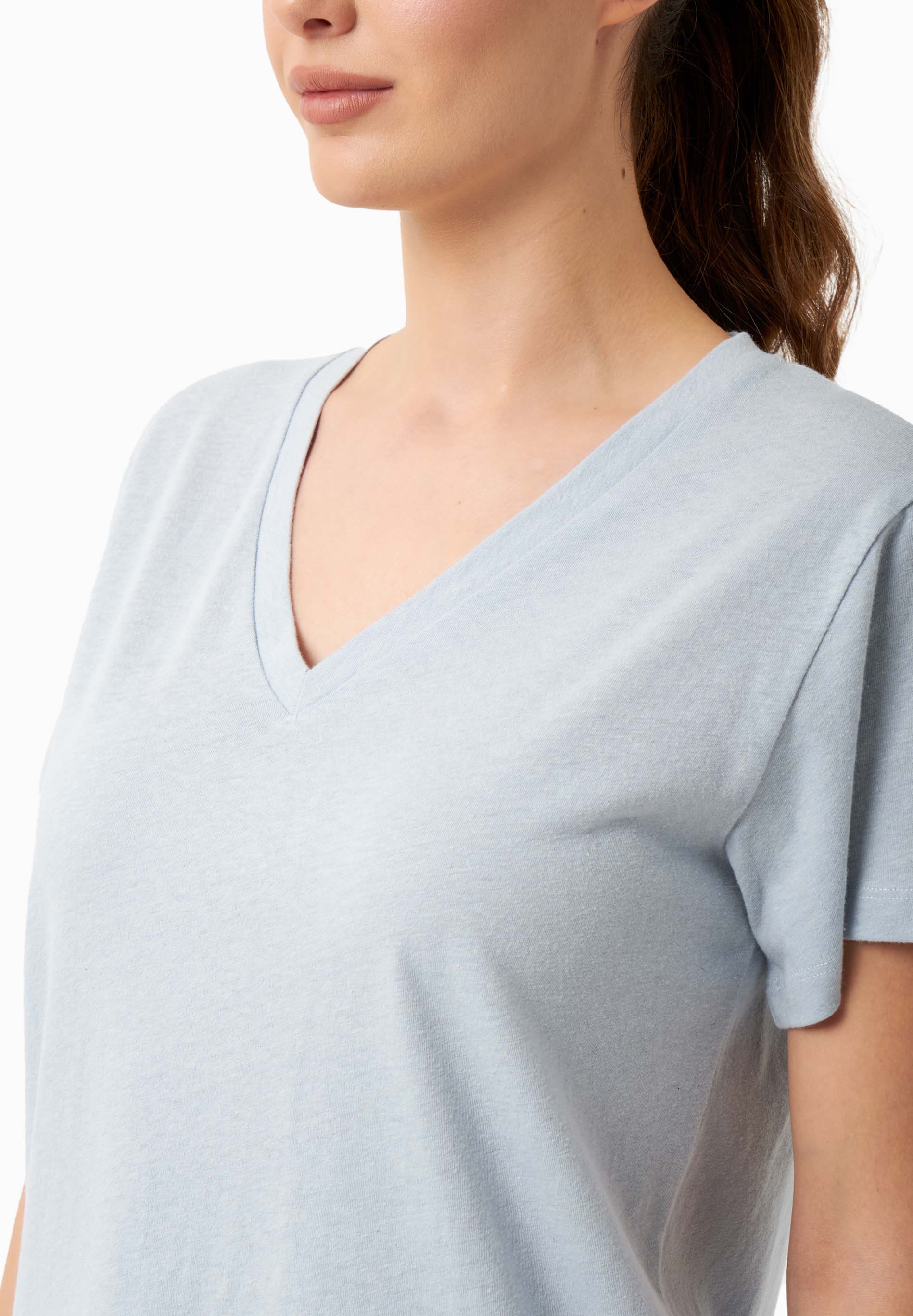 T-Shirt aus Bio-Baumwolle und Leinen