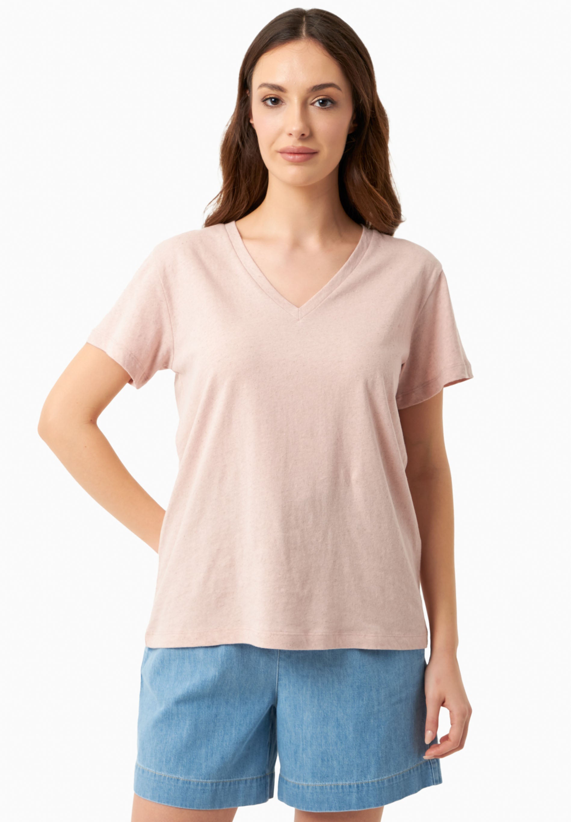 T-Shirt aus Bio-Baumwolle und Leinen