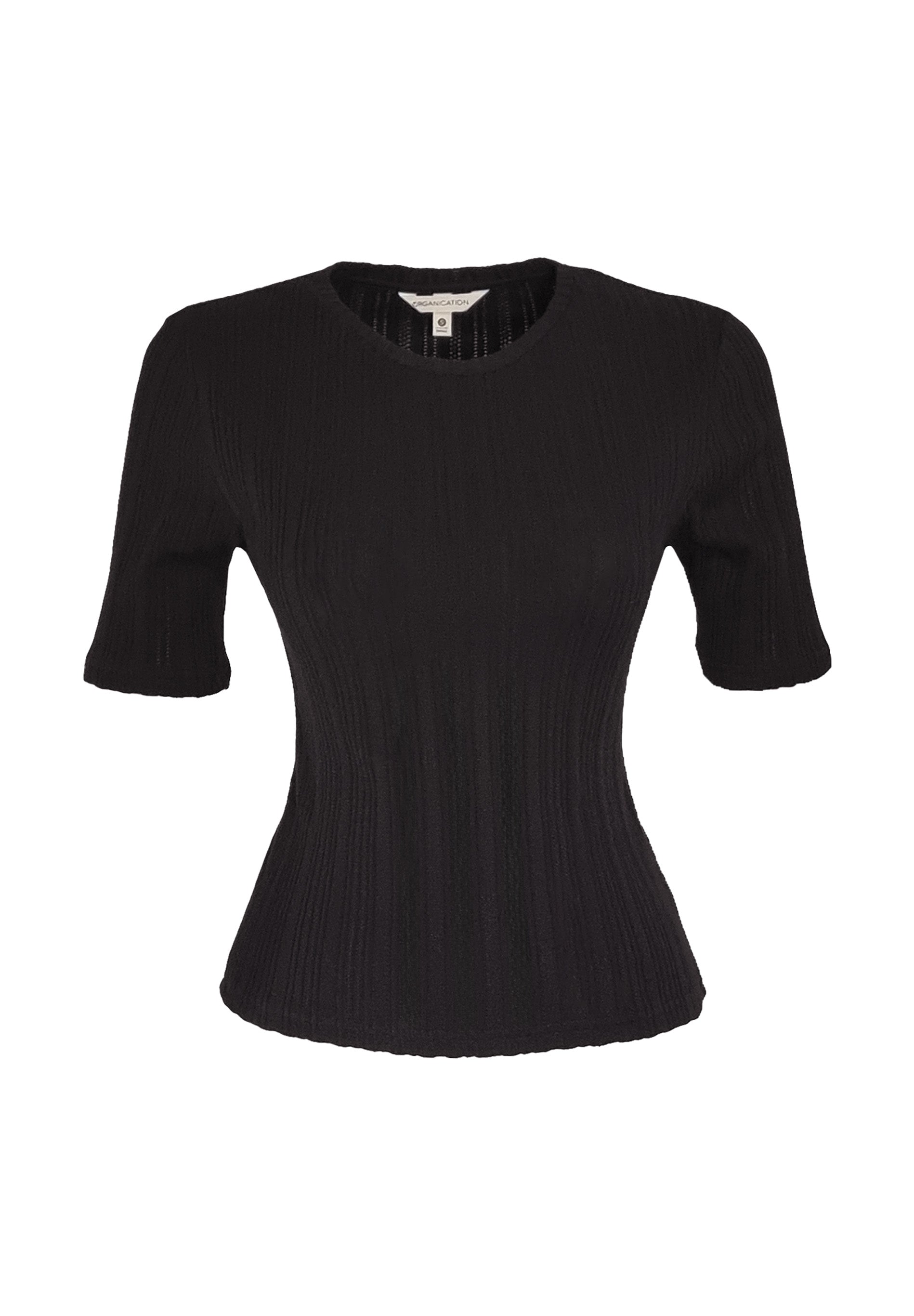 Jacquard Rib Top mit 1/2 Arm