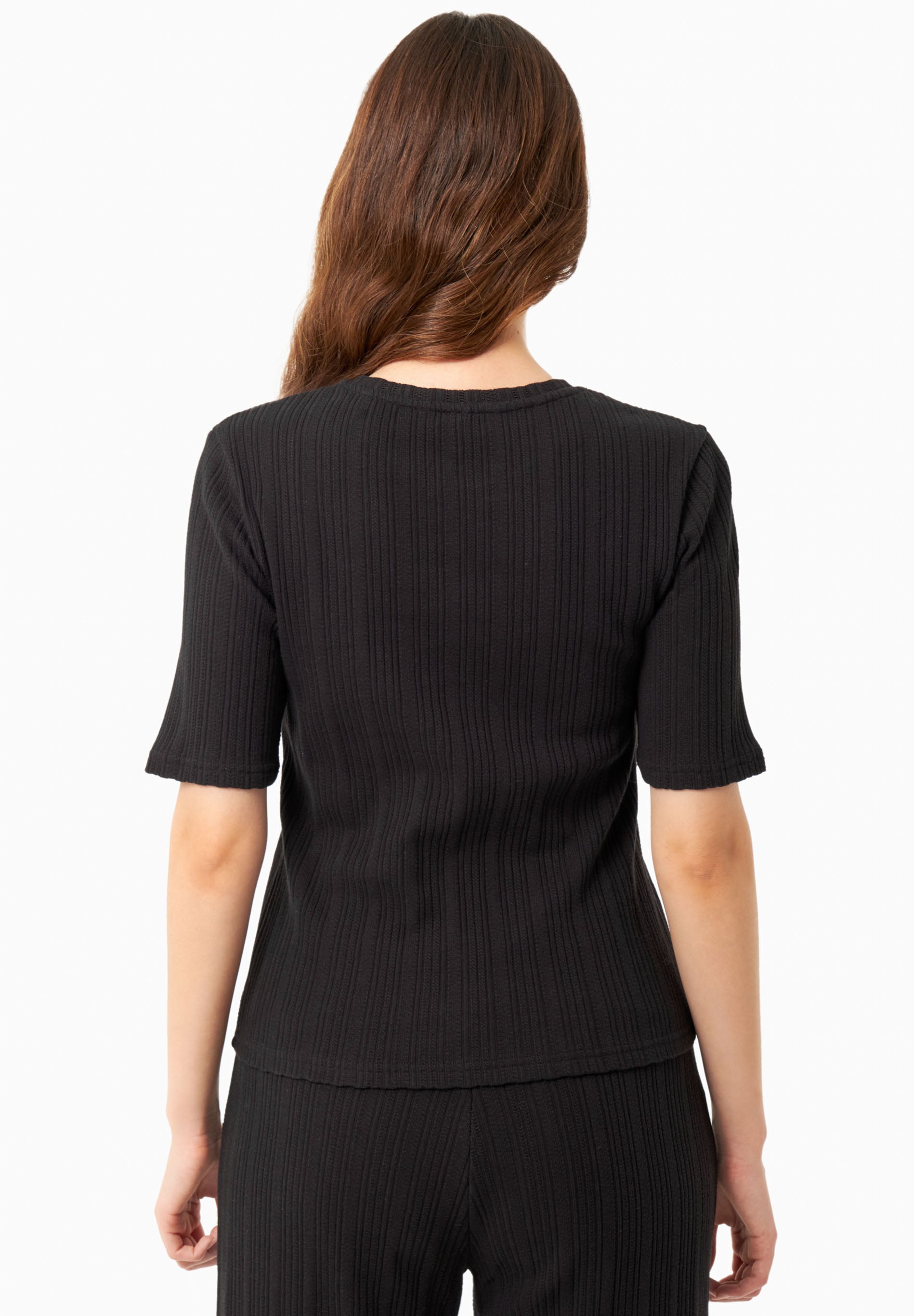 Jacquard Rib Top mit 1/2 Arm