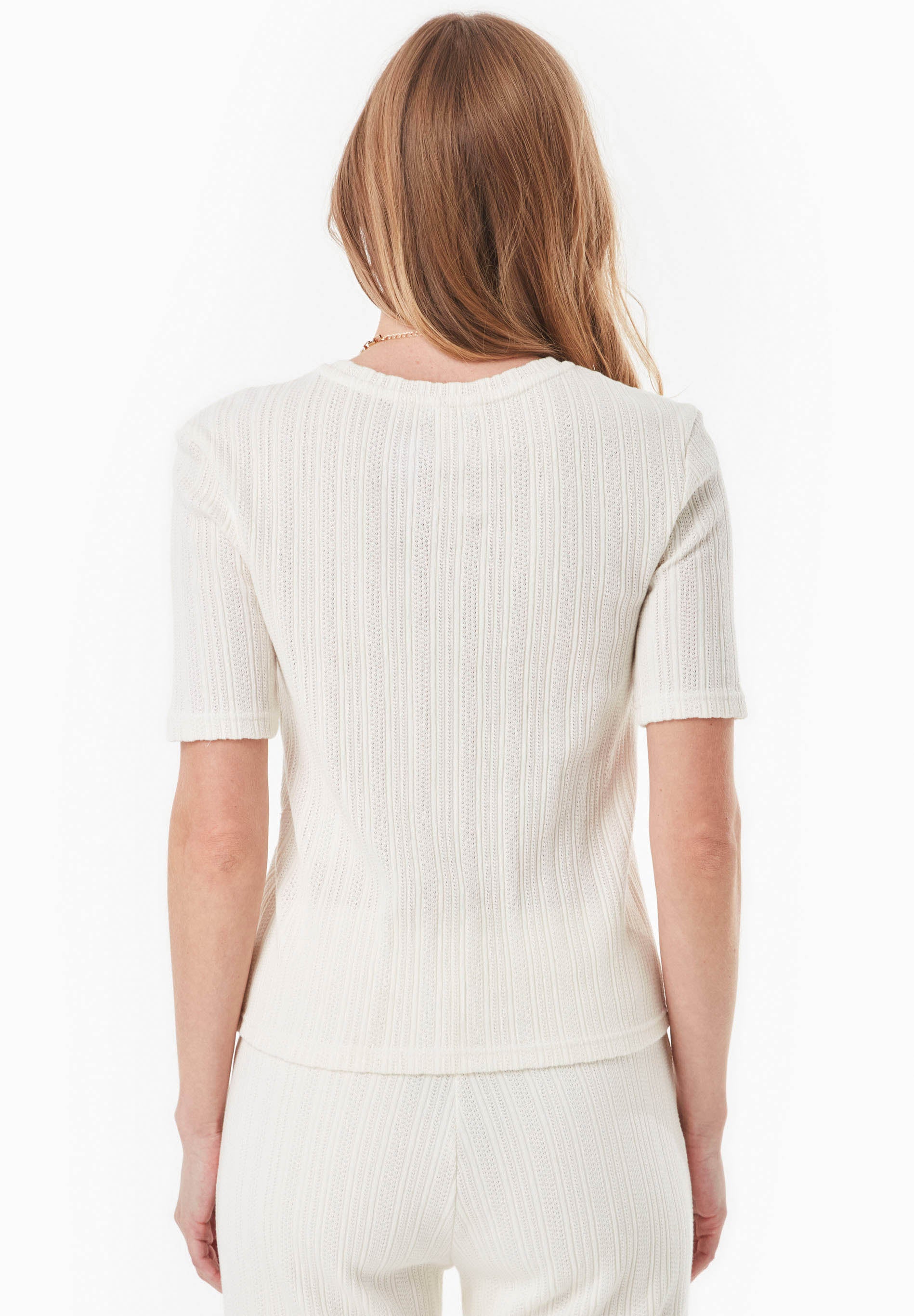 Jacquard Rib Top mit 1/2 Arm