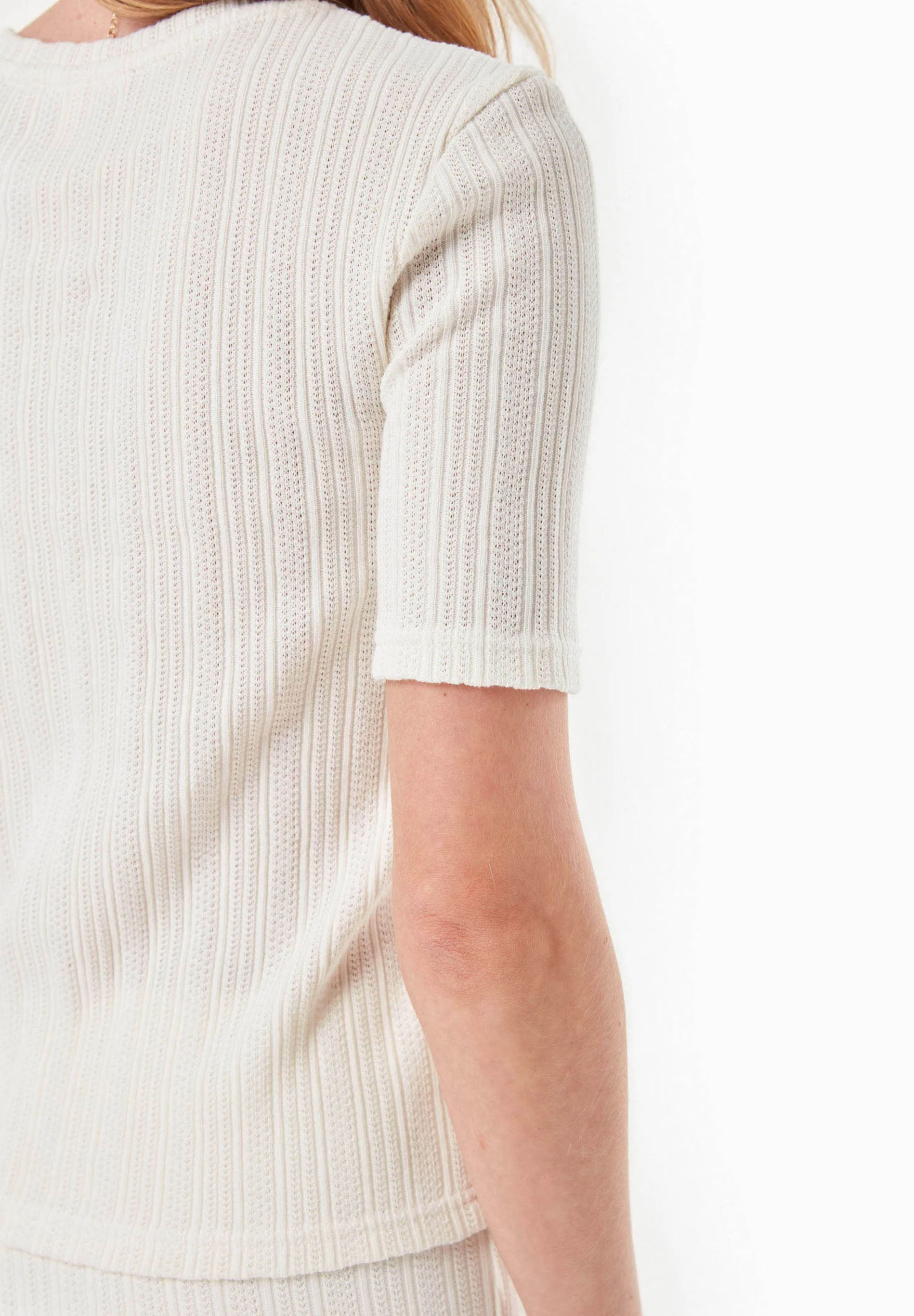 Jacquard Rib Top mit 1/2 Arm