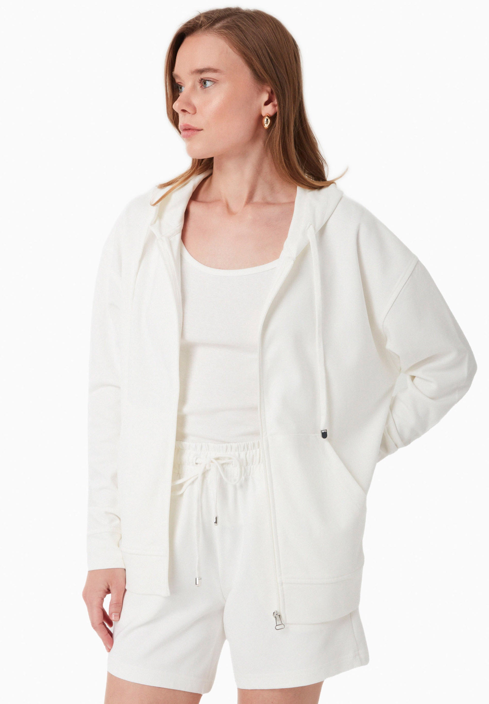 Sweatjacke aus TENCEL™ Modal und Bio-Baumwolle