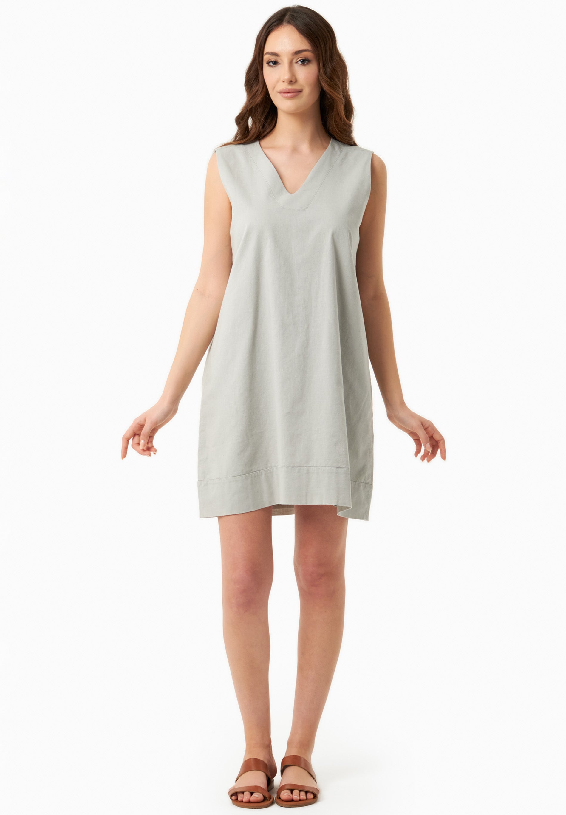 Kleid aus Bio-Baumwolle und Leinen