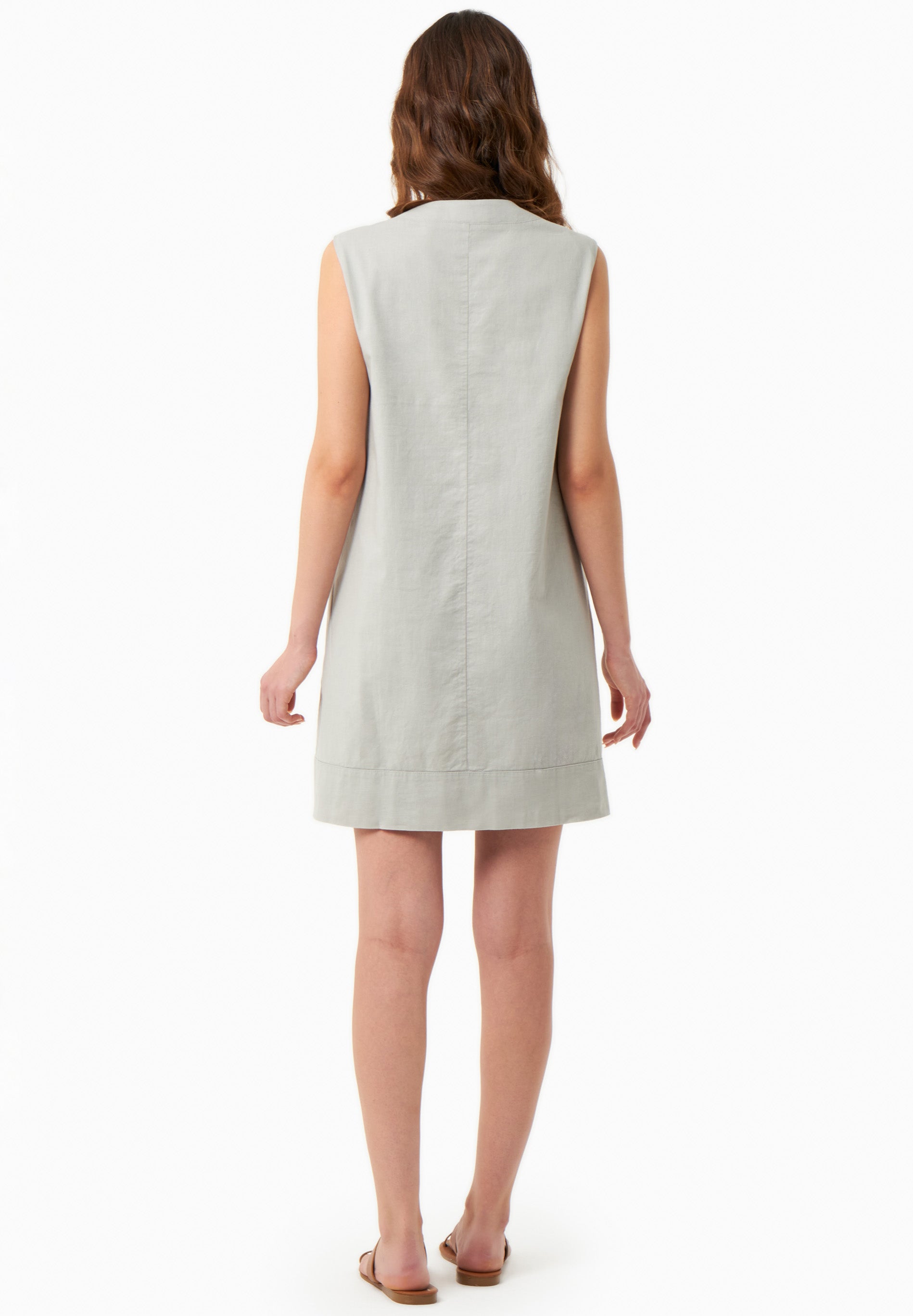 Kleid aus Bio-Baumwolle und Leinen