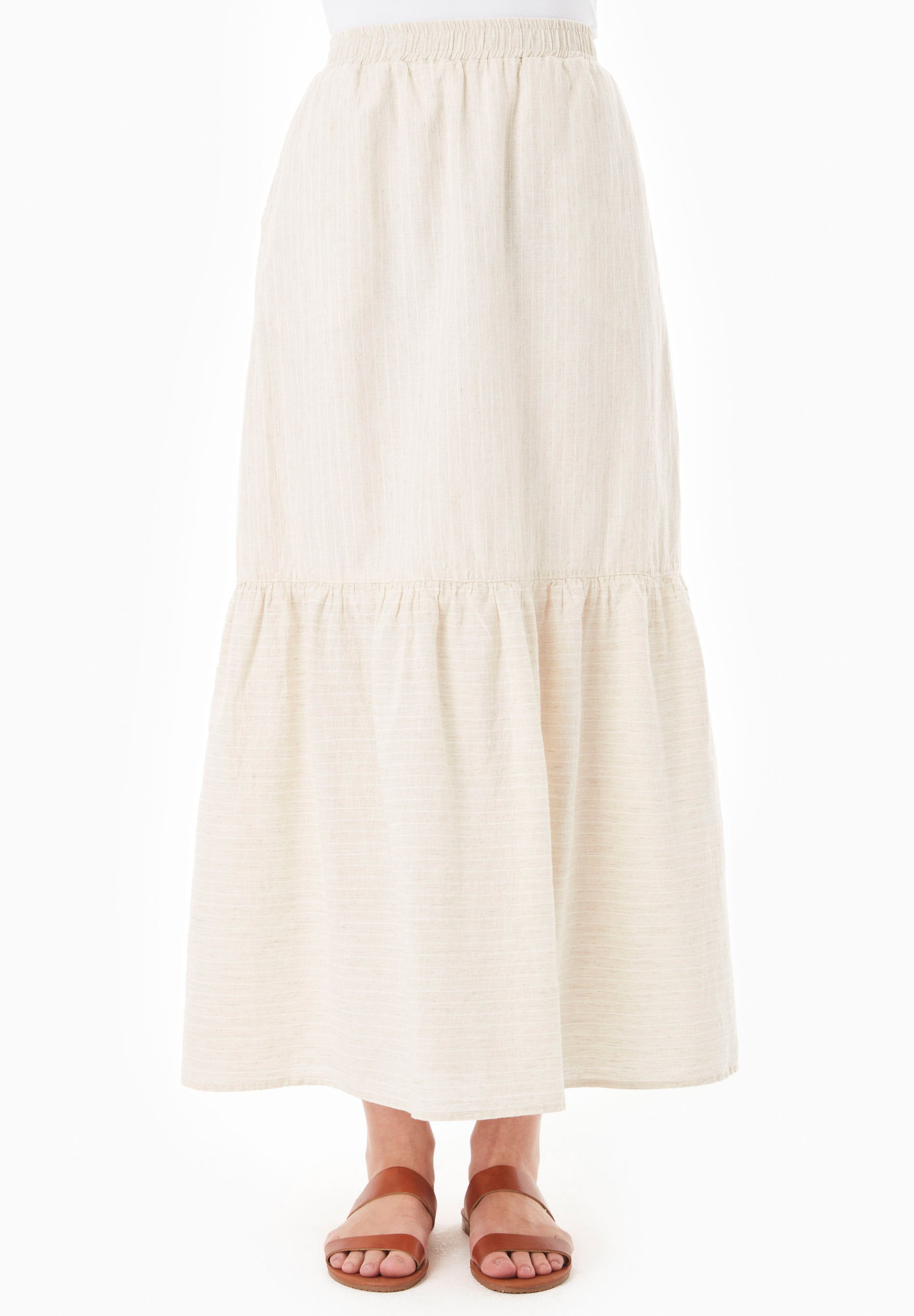 Rock aus Bio-Baumwolle und Leinen