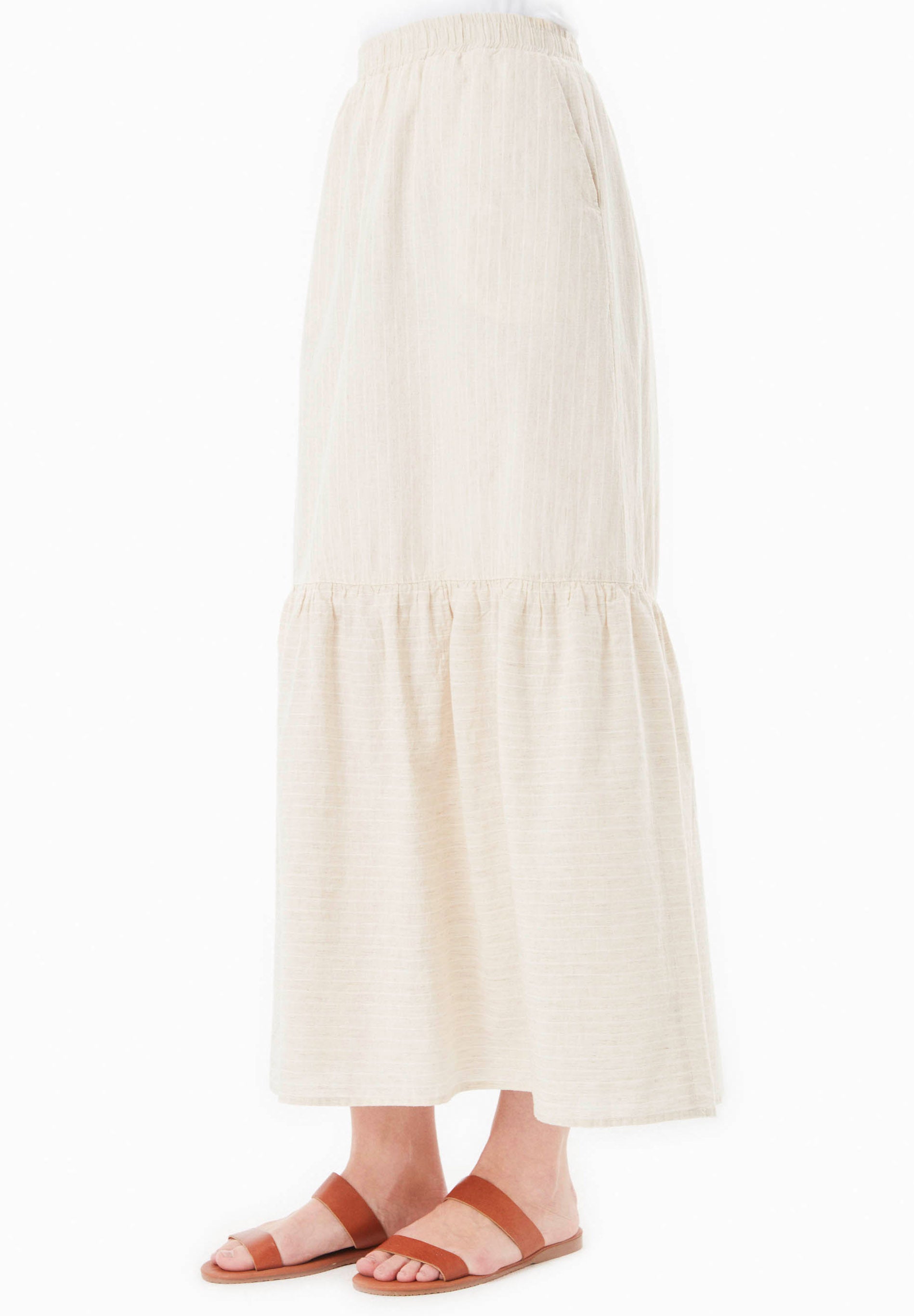 Rock aus Bio-Baumwolle und Leinen