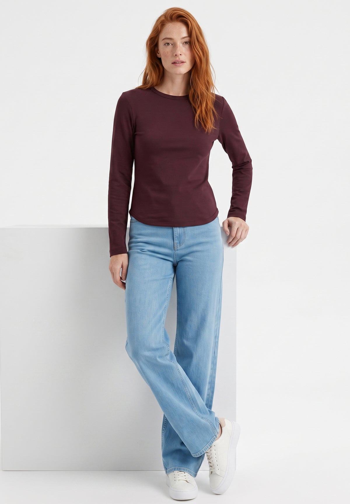 Slim-Fit-Longsleeve aus Bio-Baumwolle