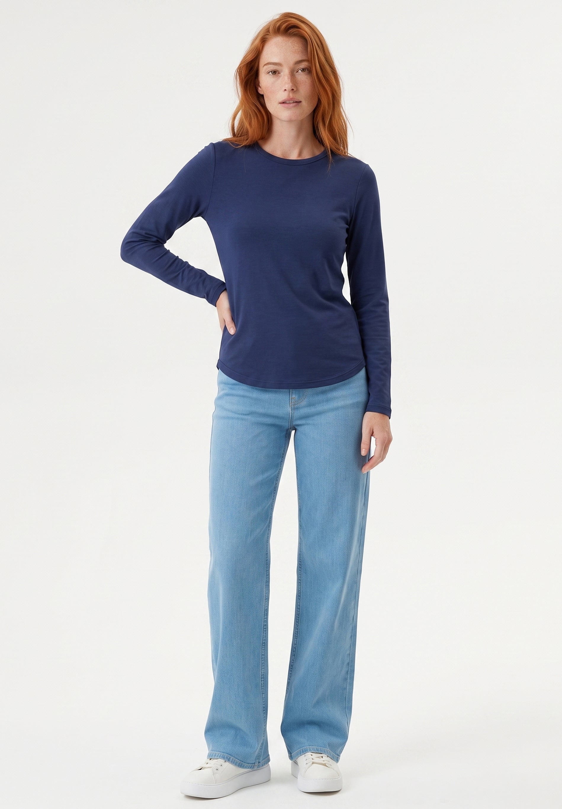 Slim-Fit-Longsleeve aus Bio-Baumwolle