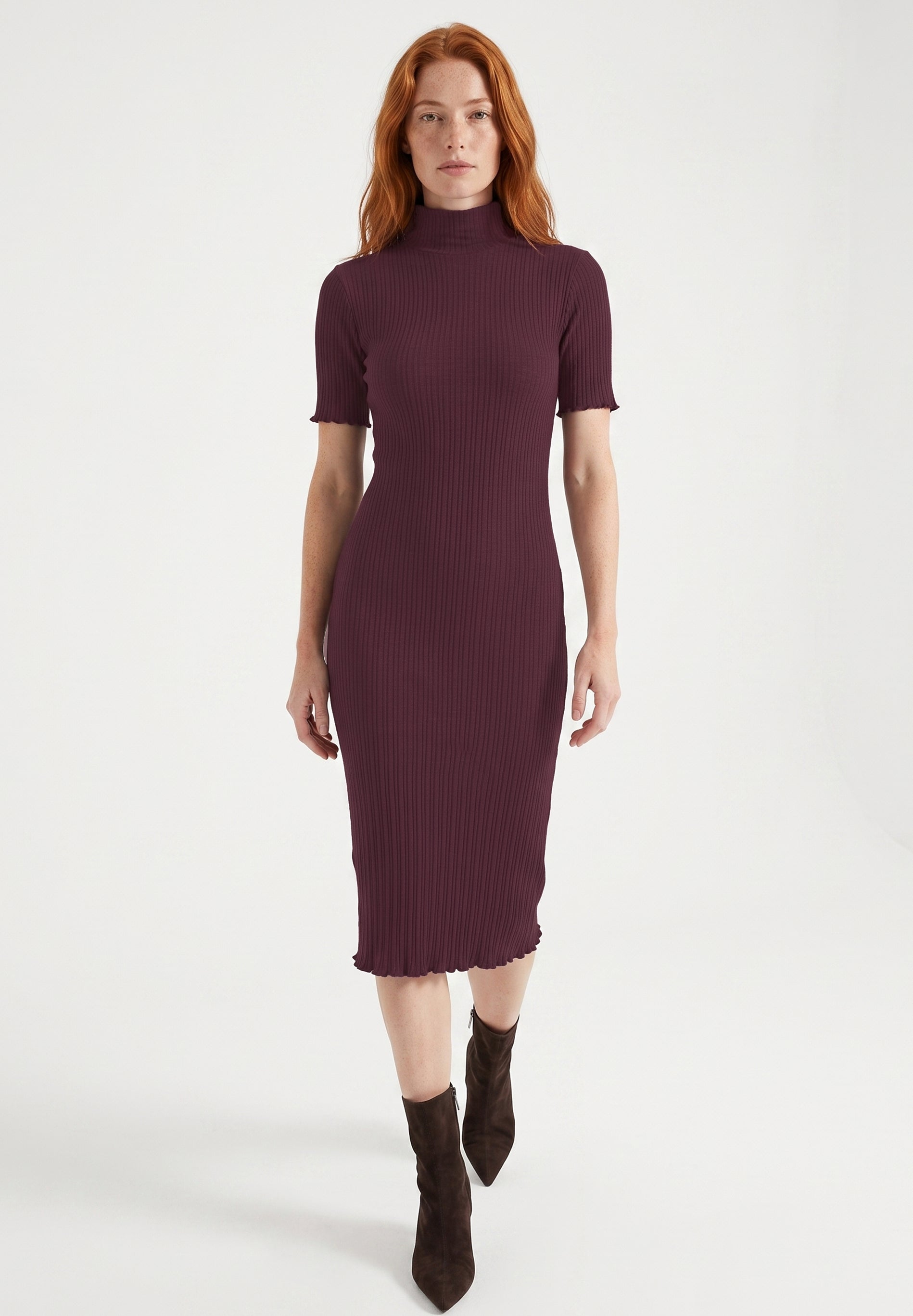 Kleid aus Bio-Baumwolle im Rippstrick
