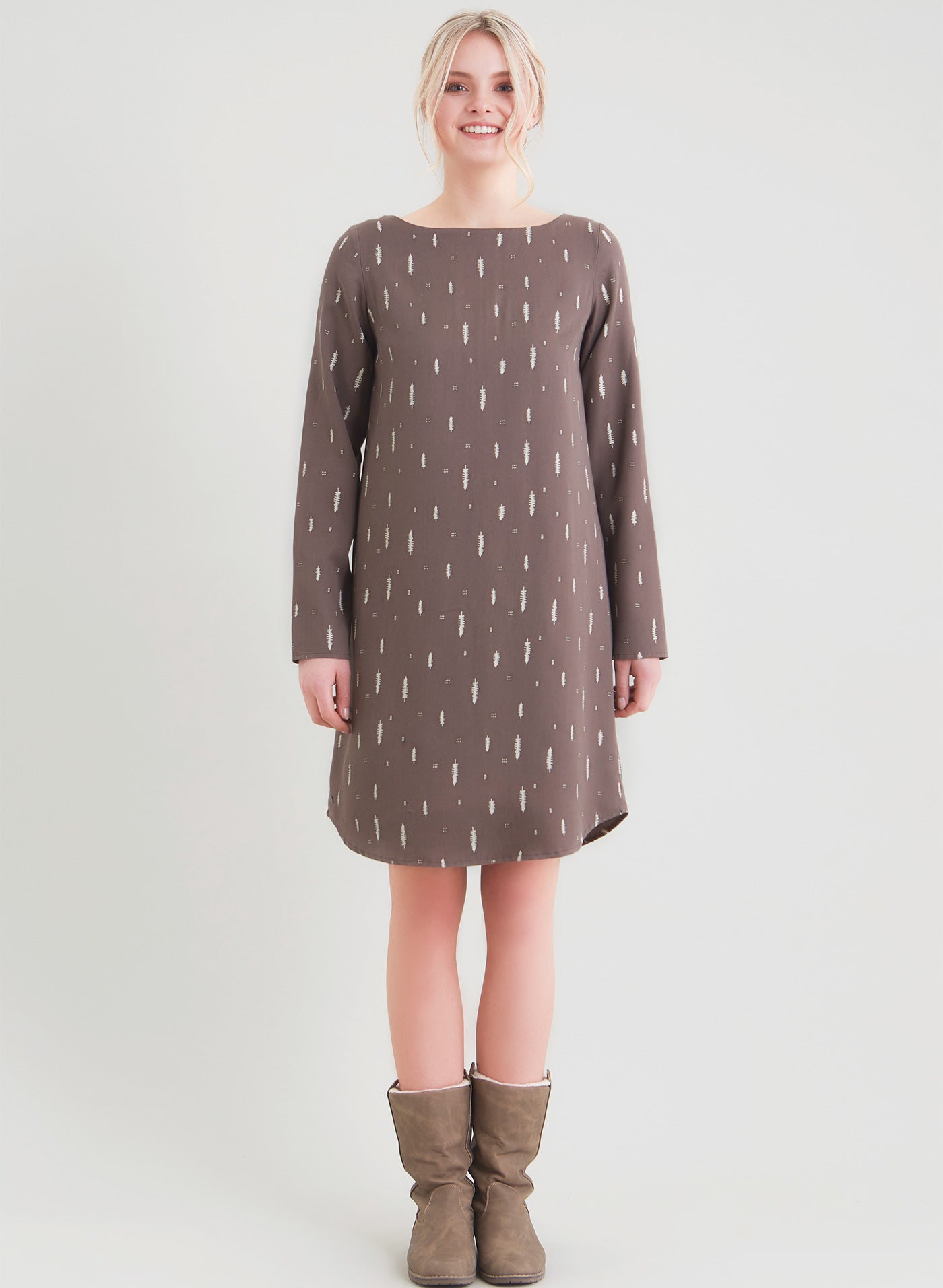 TENCEL™ Lyocell Druckkleid mit kontrastfarbenem All Over Print