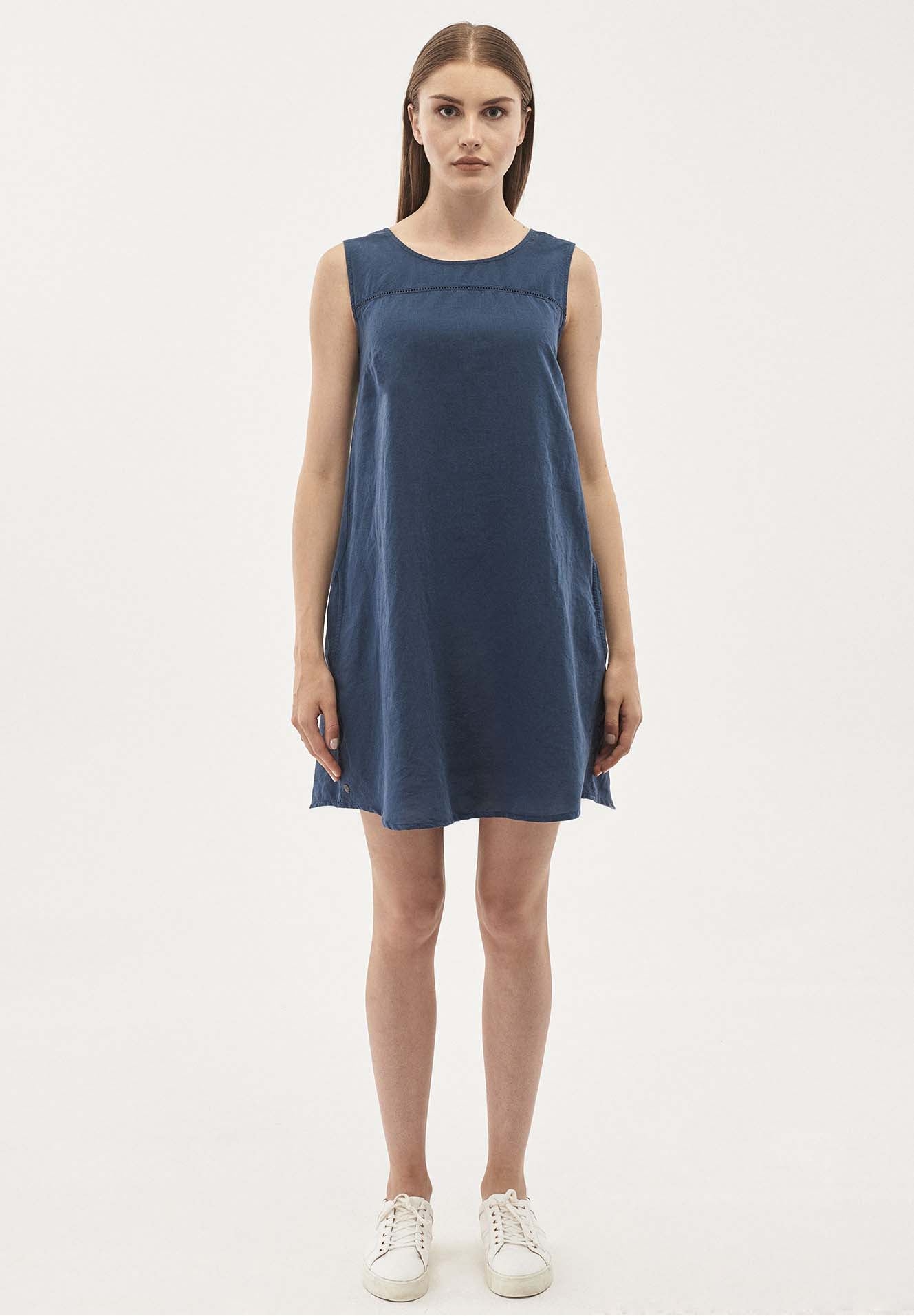 Kleid aus Leinen-Mix