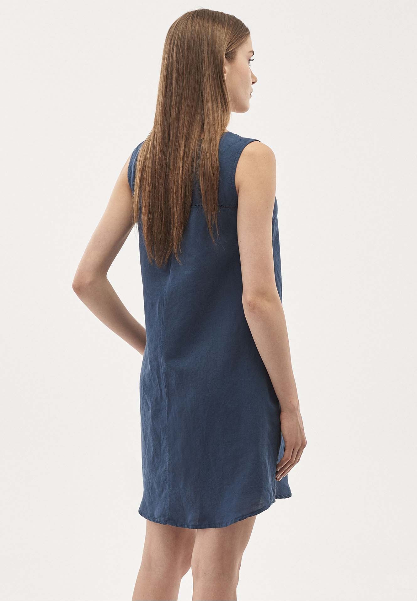 Kleid aus Leinen-Mix