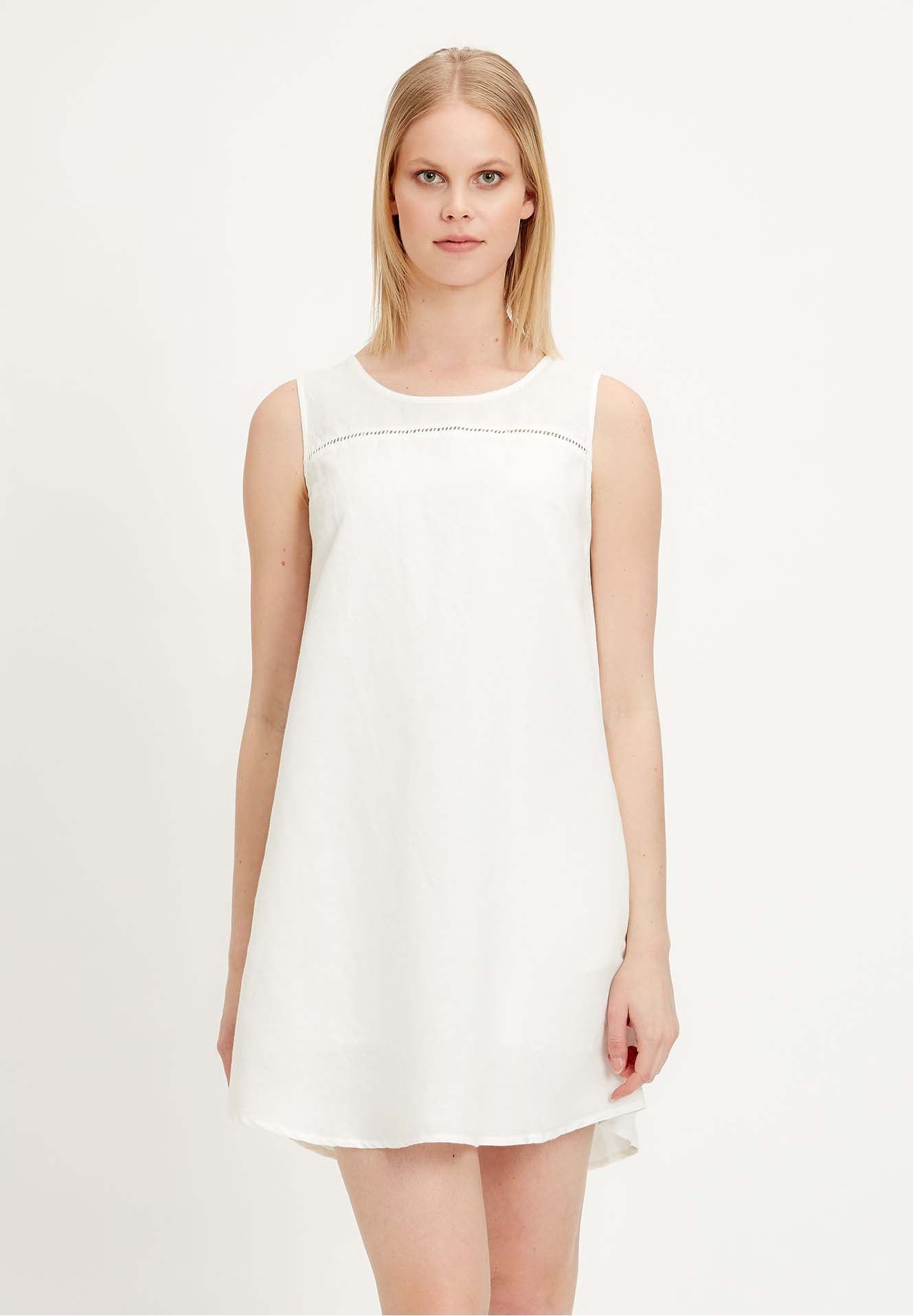 Kleid aus Leinen-Mix