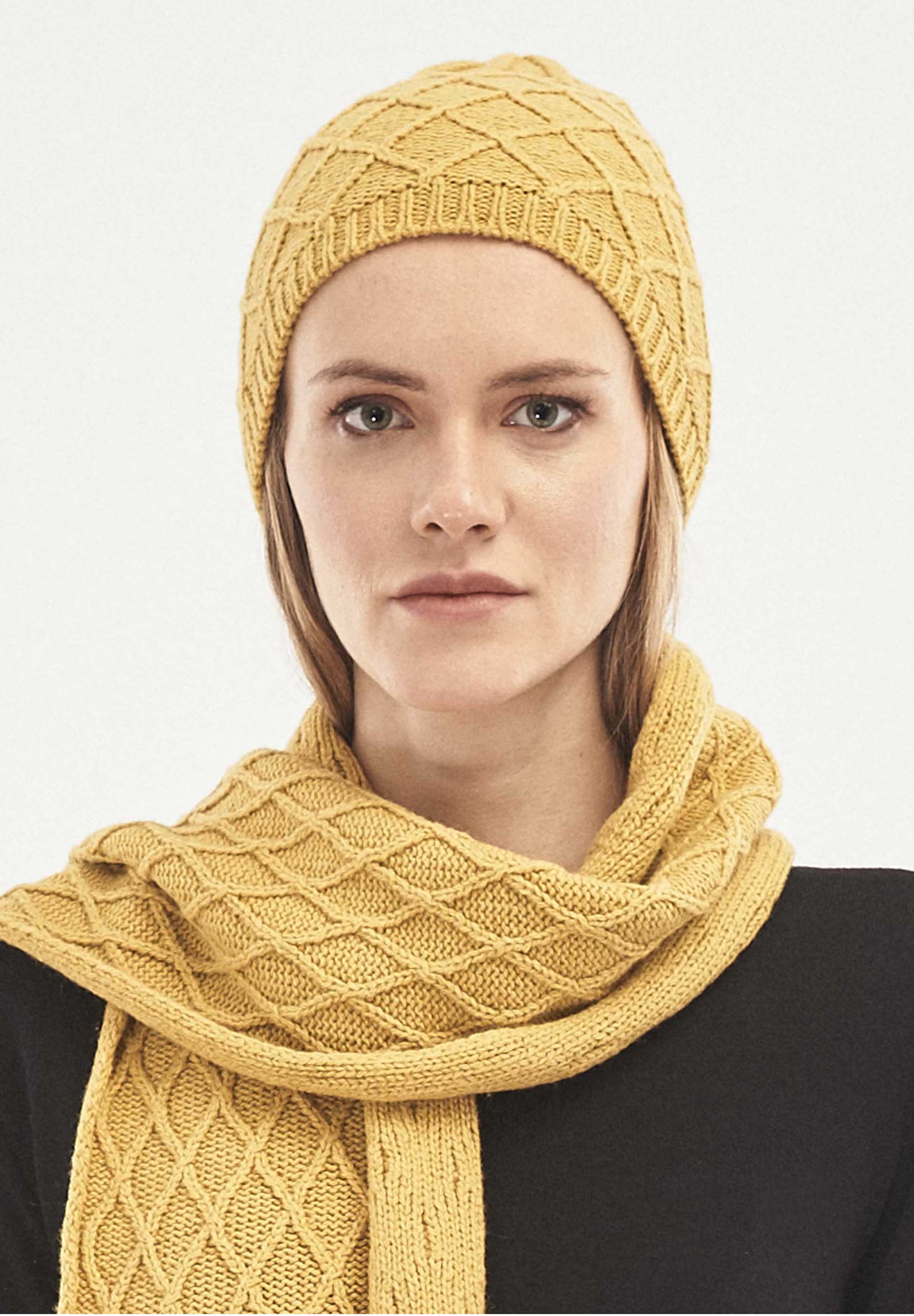 Strick-Beanie aus Bio-Merinowolle und Bio-Baumwolle