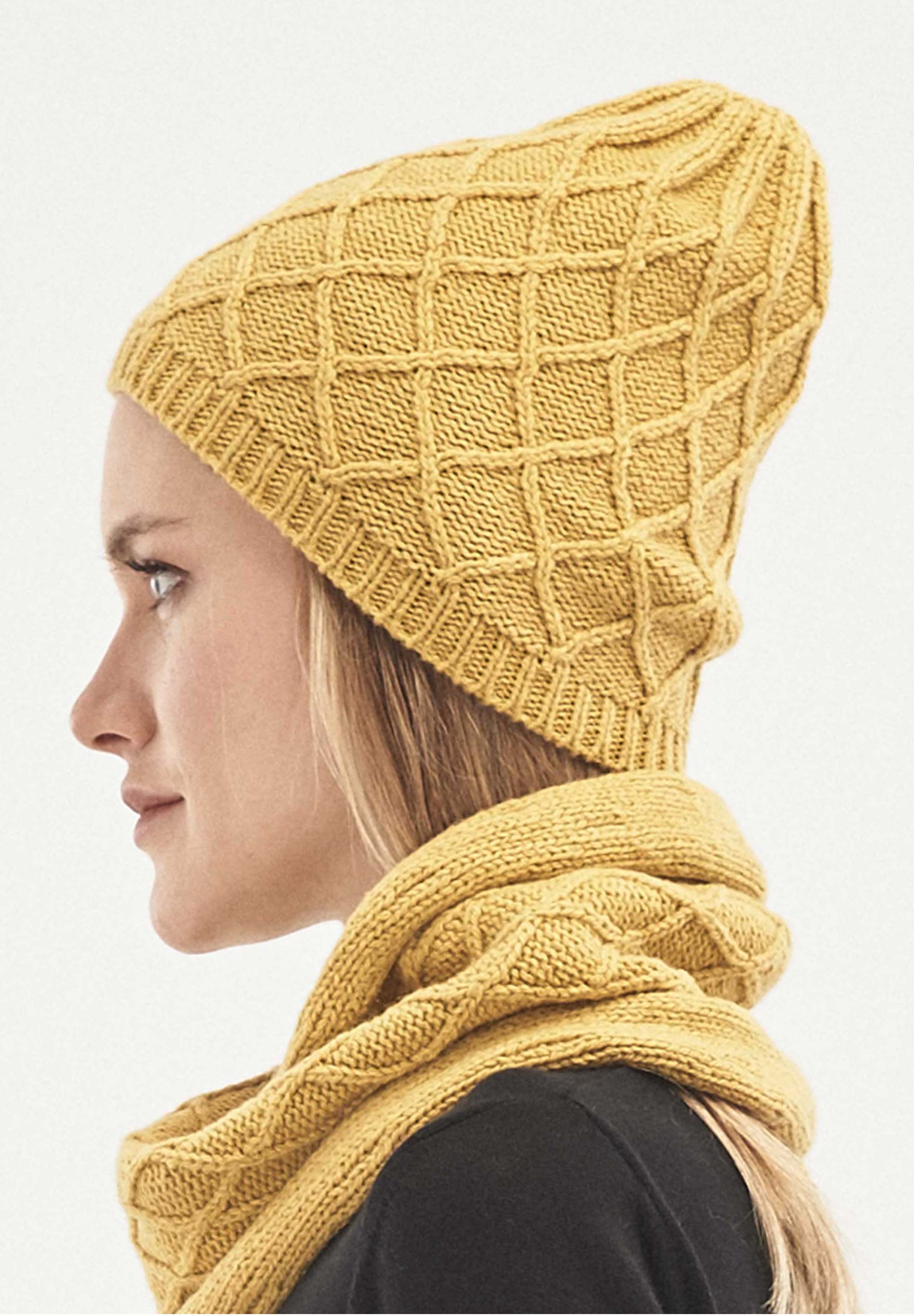 Strick-Beanie aus Bio-Merinowolle und Bio-Baumwolle
